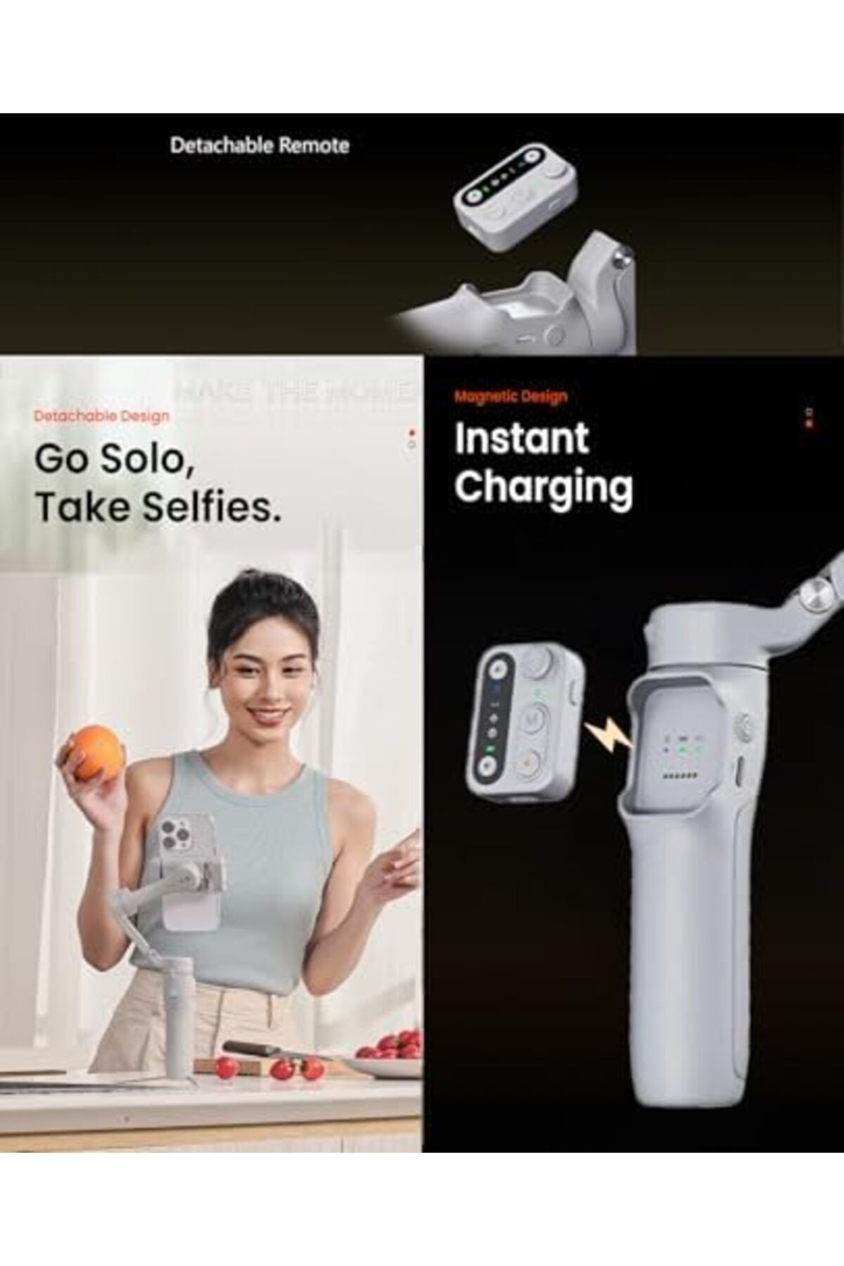 Hohem-iSteady X3 3-axis Palm Foldable Smartphone Gimbal Stabilizer for iPhone with Extendable Rod 3