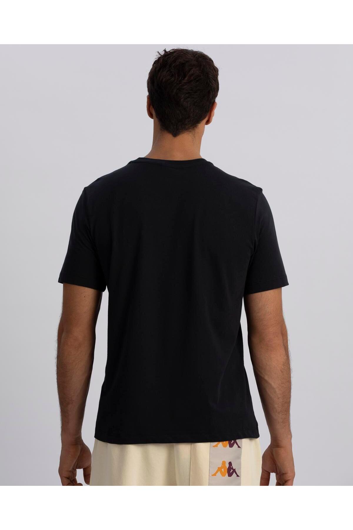 تي شيرت رجالي أسود بقصة عادية 222 Banda Ecop