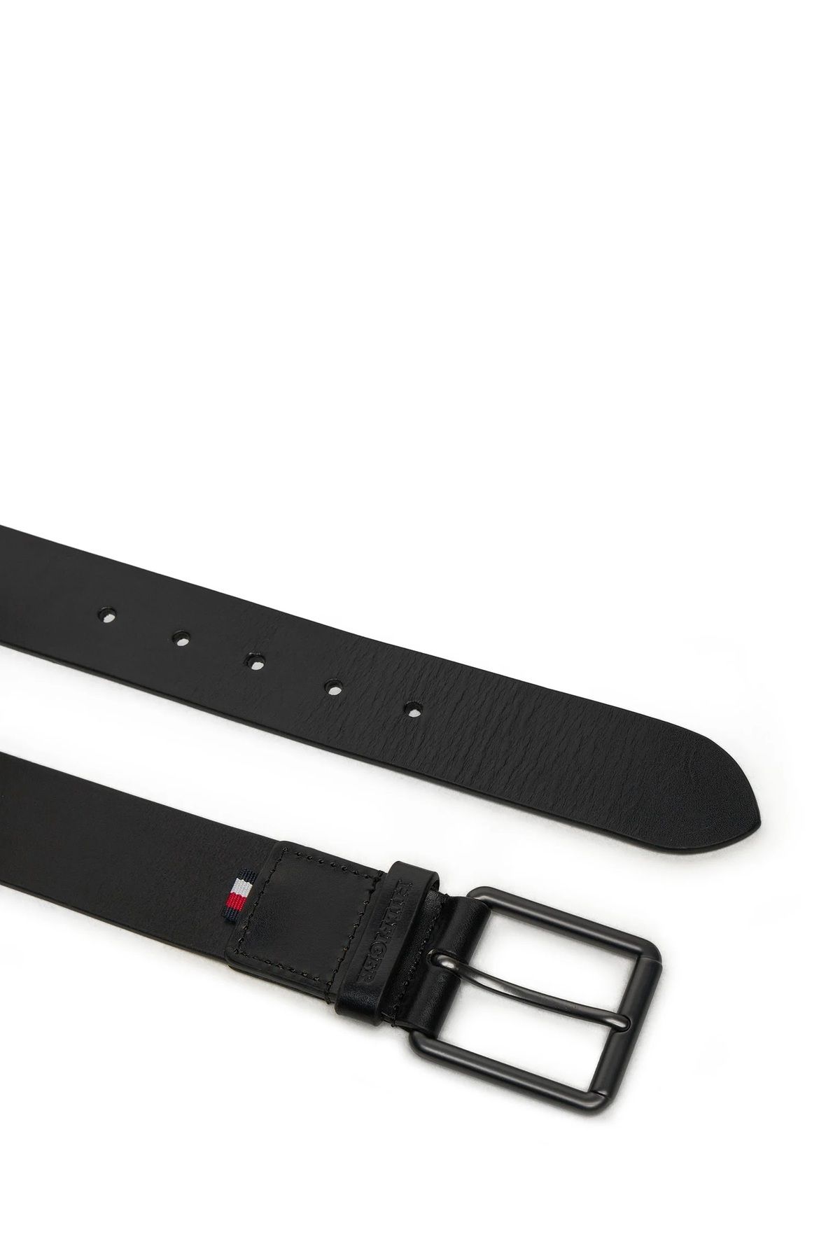 Tommy Hilfiger-Men's Adjustable Strap Rectangular Design Lined Black Belt Am0Am13302-Bds 2
