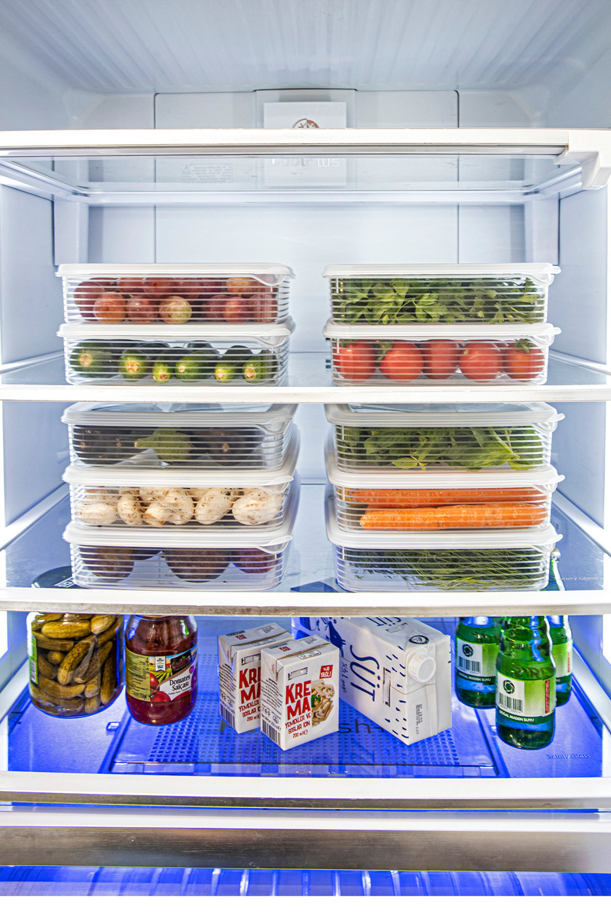 BRAMBLE LIFE-Clear Set of 4 - Rectangular Refrigerator Freezer Storage Container with 2.3 Lt and 3.5 Lt Leak Proof Indicator 5
