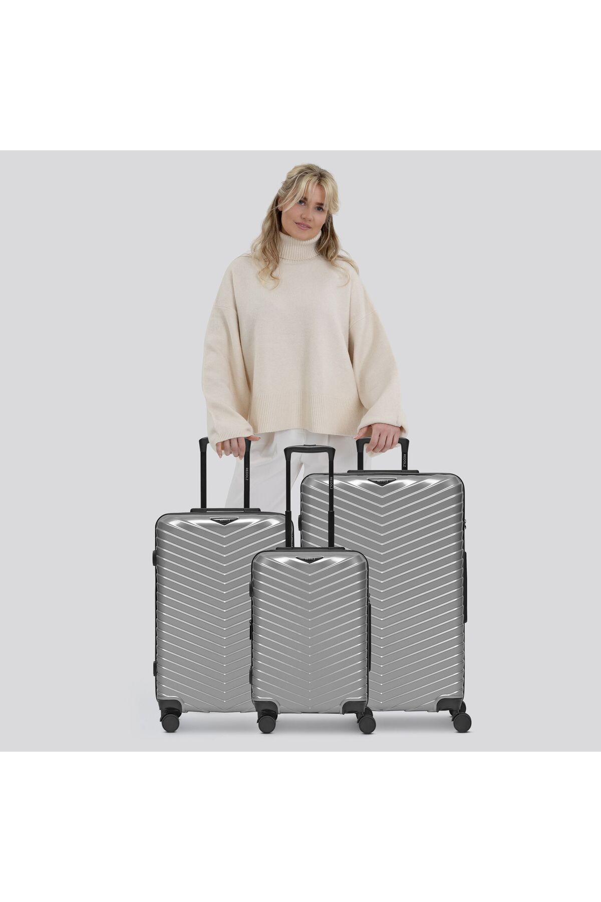 REDOLZ-Essentials 18 4 wheels Suitcase set 3-piece with expansion pleat 8
