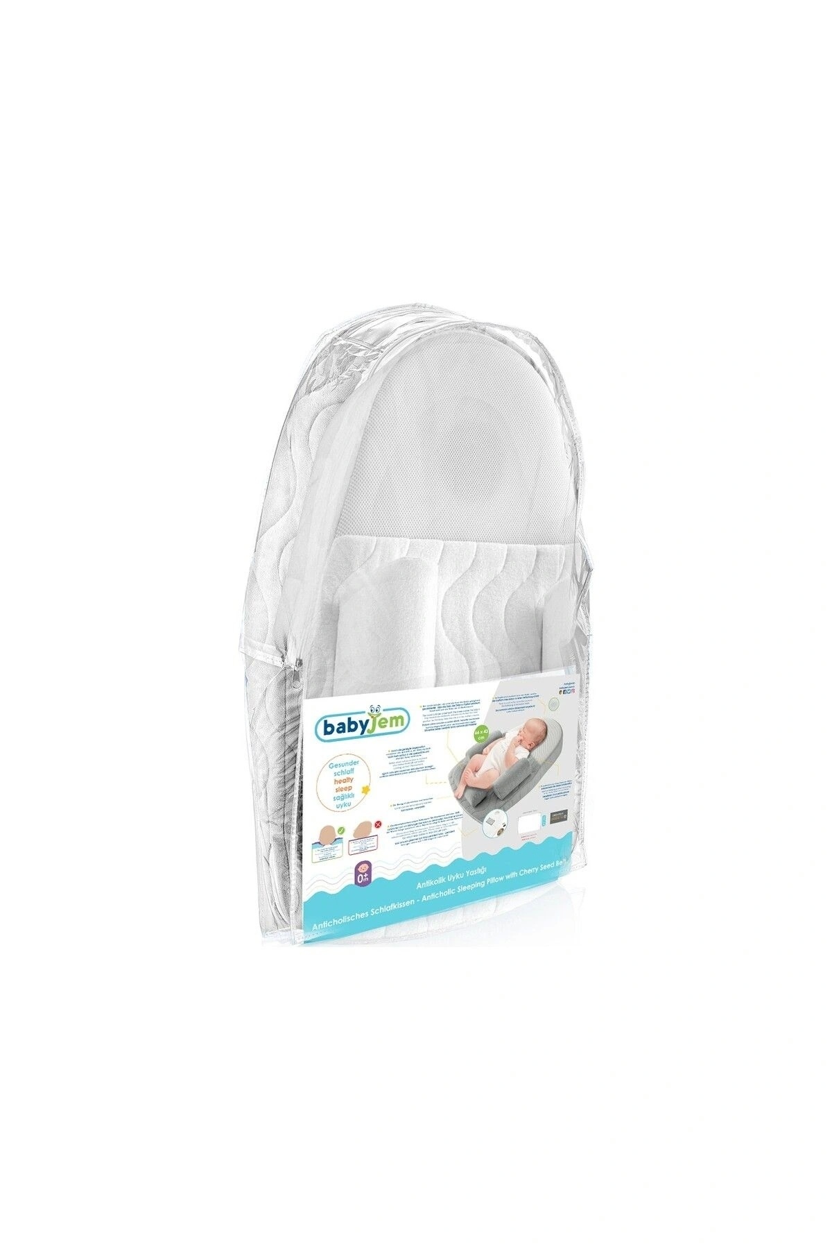 Babyjem Kiraz Çekirdekli Antikolik Uyku Yastığı Air 426 Gri - 44x65 cm fotoğrafı 4 (önizleme)