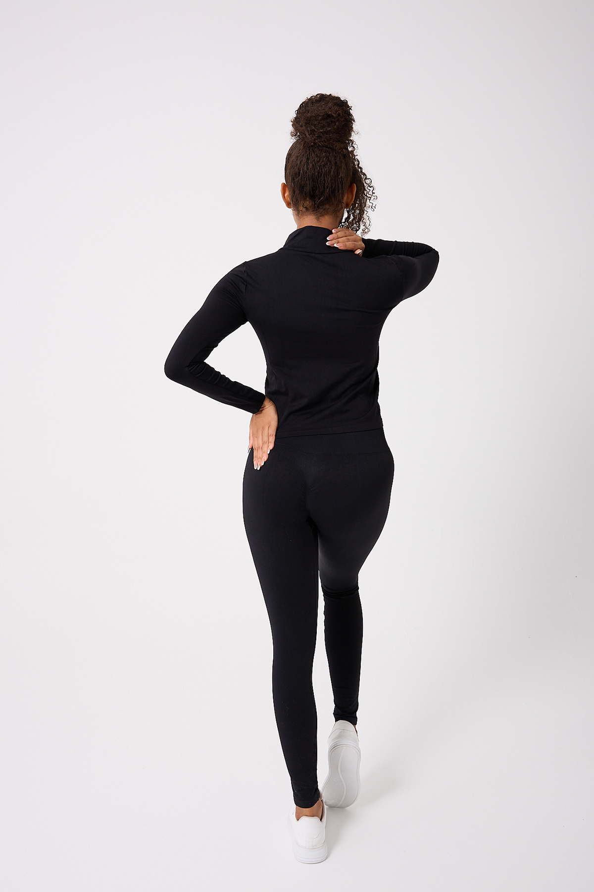 FOREVER MORE Kadın Fermuarlı Spor Crop Top Dikişsiz görsel 5