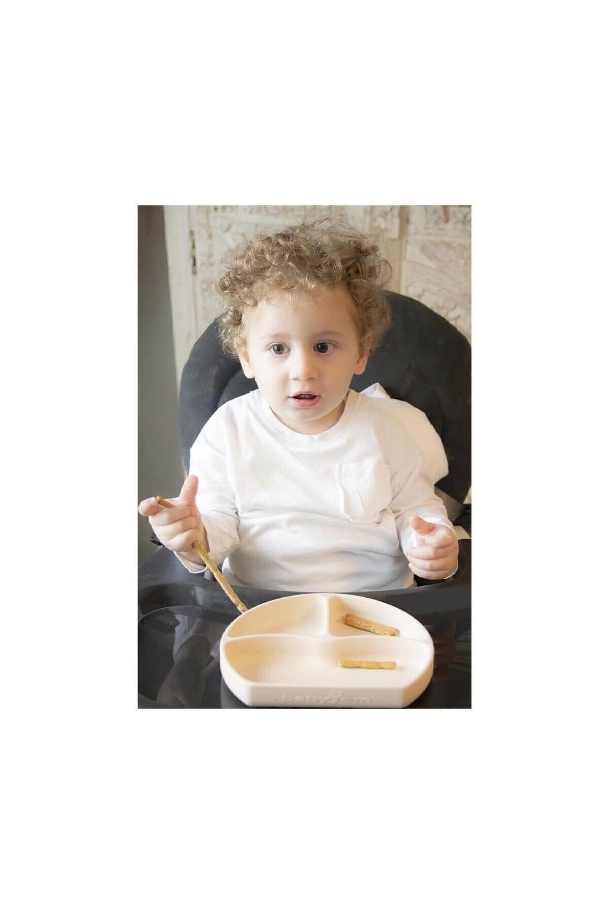 Babyjem Vakum Tabanlı Silikon Tabak Ekru - Bpa Içermez fotoğrafı 4 (önizleme)