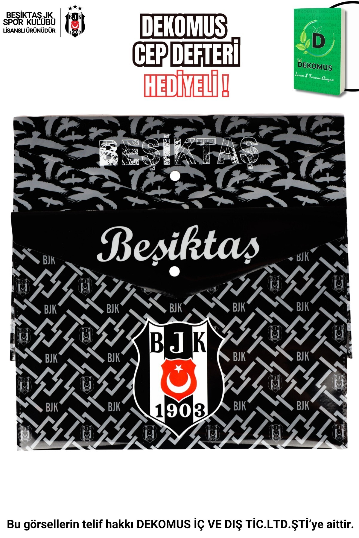 Beşiktaş YENİ SEZON LİSANSLI 2'Lİ ÇITÇITLI DOSYA
