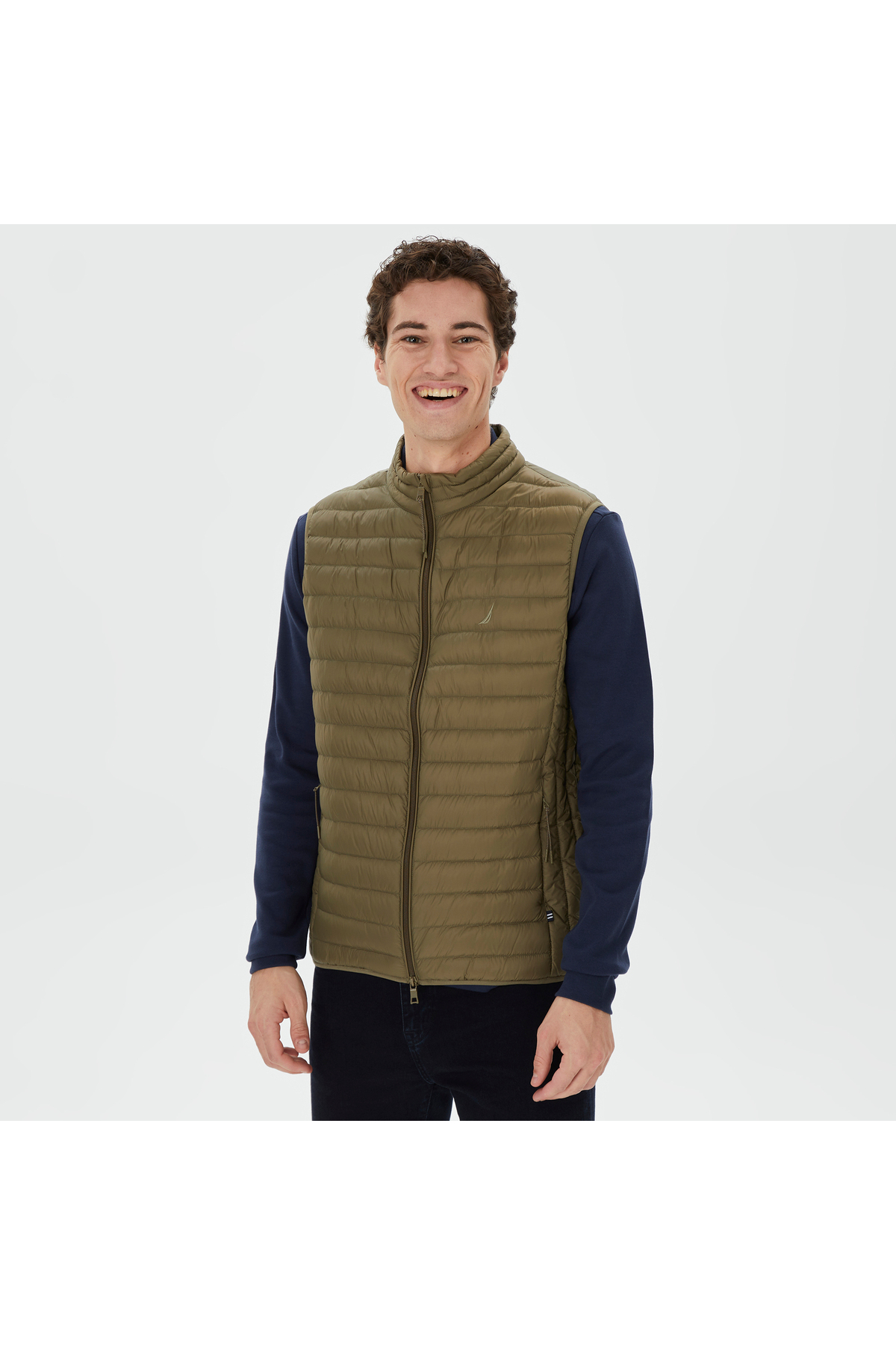 Nautica Erkek Yeşil Standart Fit Yelek görsel 4