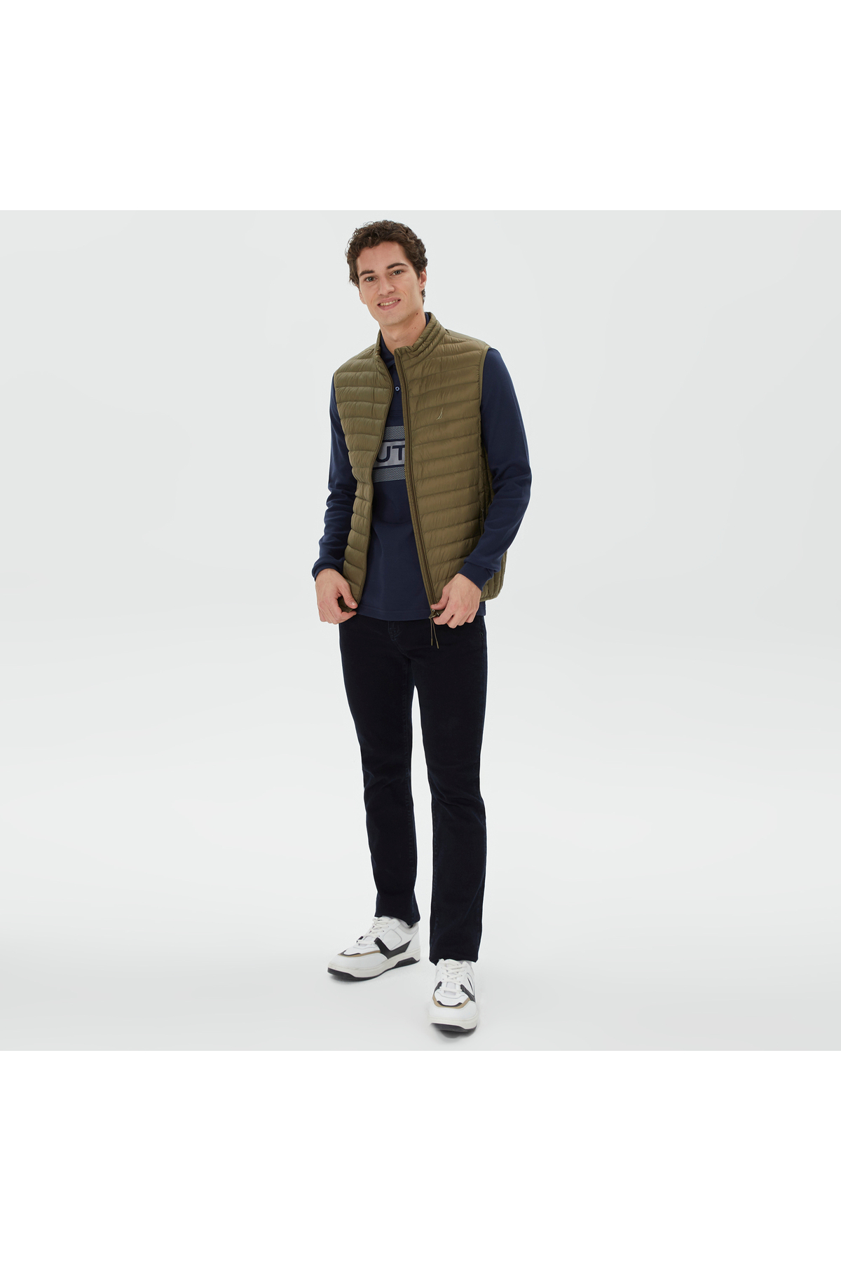 Nautica Erkek Yeşil Standart Fit Yelek görsel 3