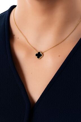 RARİ AKSESUAR Altın Renk Siyah Kolye