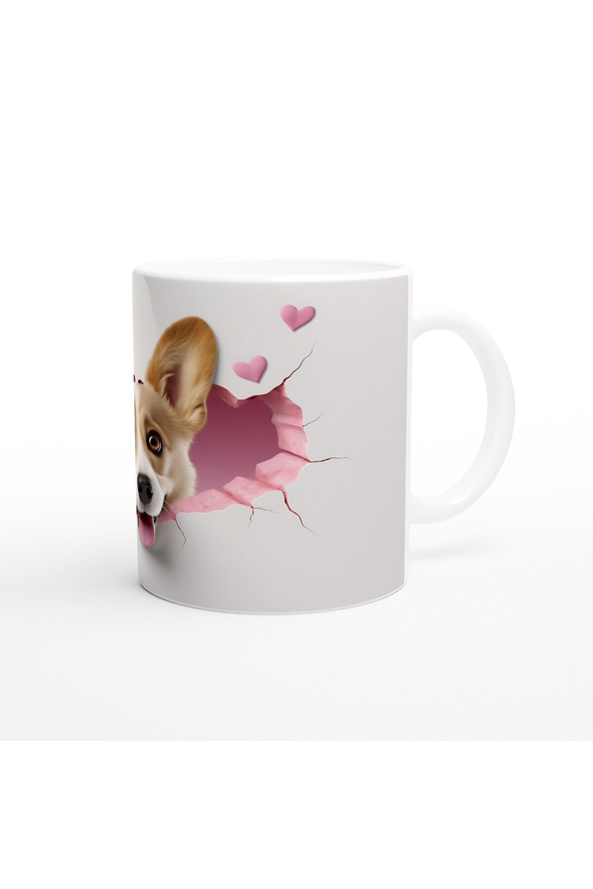 Luluyen-Sweet Corgi Dog Broken Wall Effect Printed Mug 3