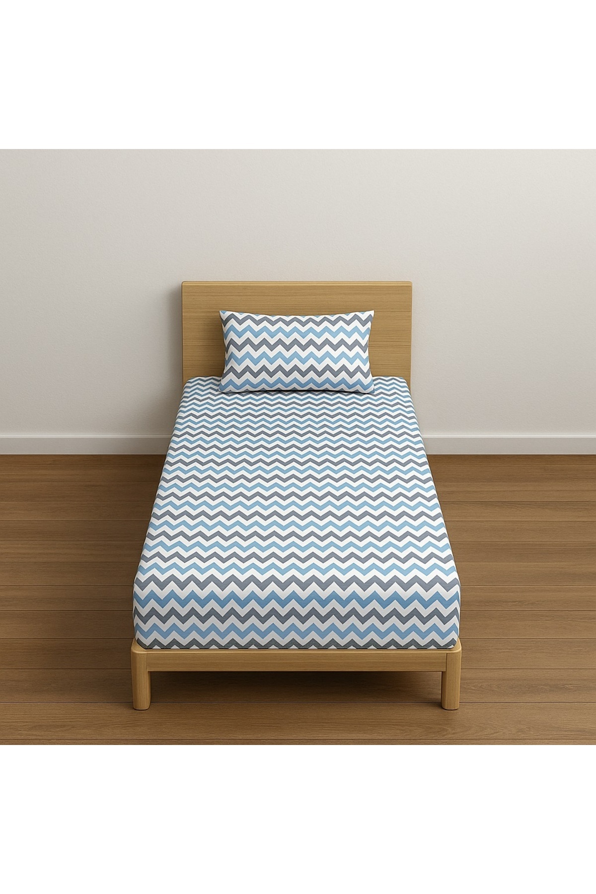 Ezgi Tek Kişilik Desenli Lastikli Çarşaf Seti 120x200 Cm + 1 Yastık Kılıfı 50x70