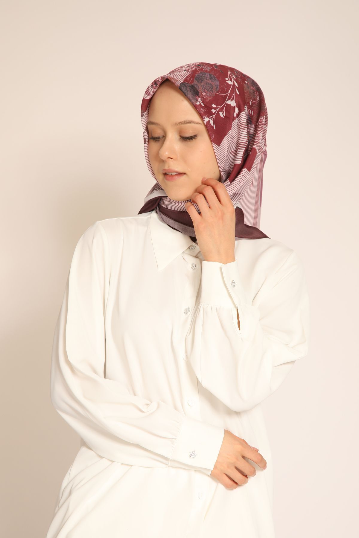 BERCHEM SCARF-Abstract Pattern Women's Soft Scarf – Spring Summer Matching Modern Pattern Soft Scarf 5