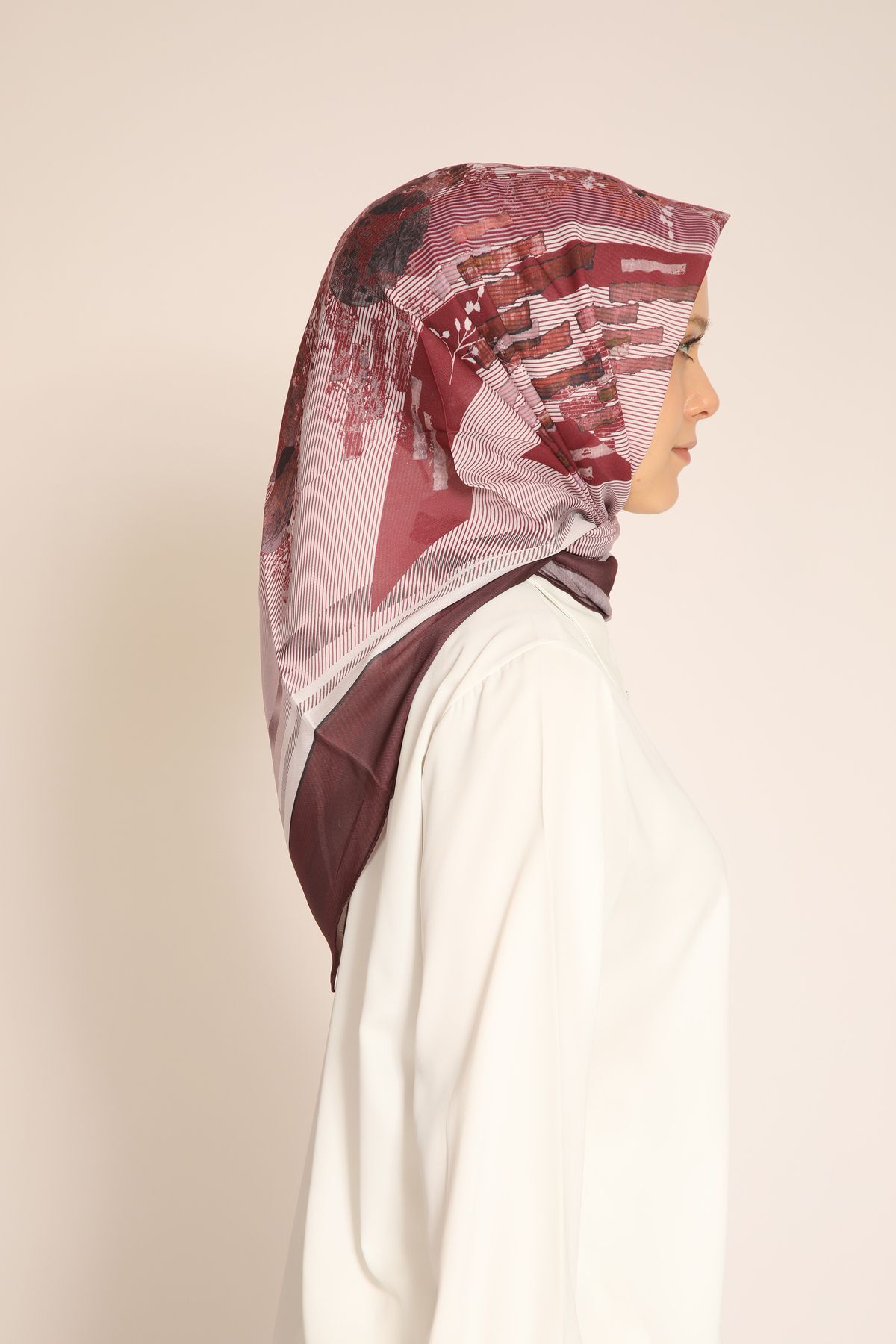 BERCHEM SCARF-Abstract Pattern Women's Soft Scarf – Spring Summer Matching Modern Pattern Soft Scarf 3