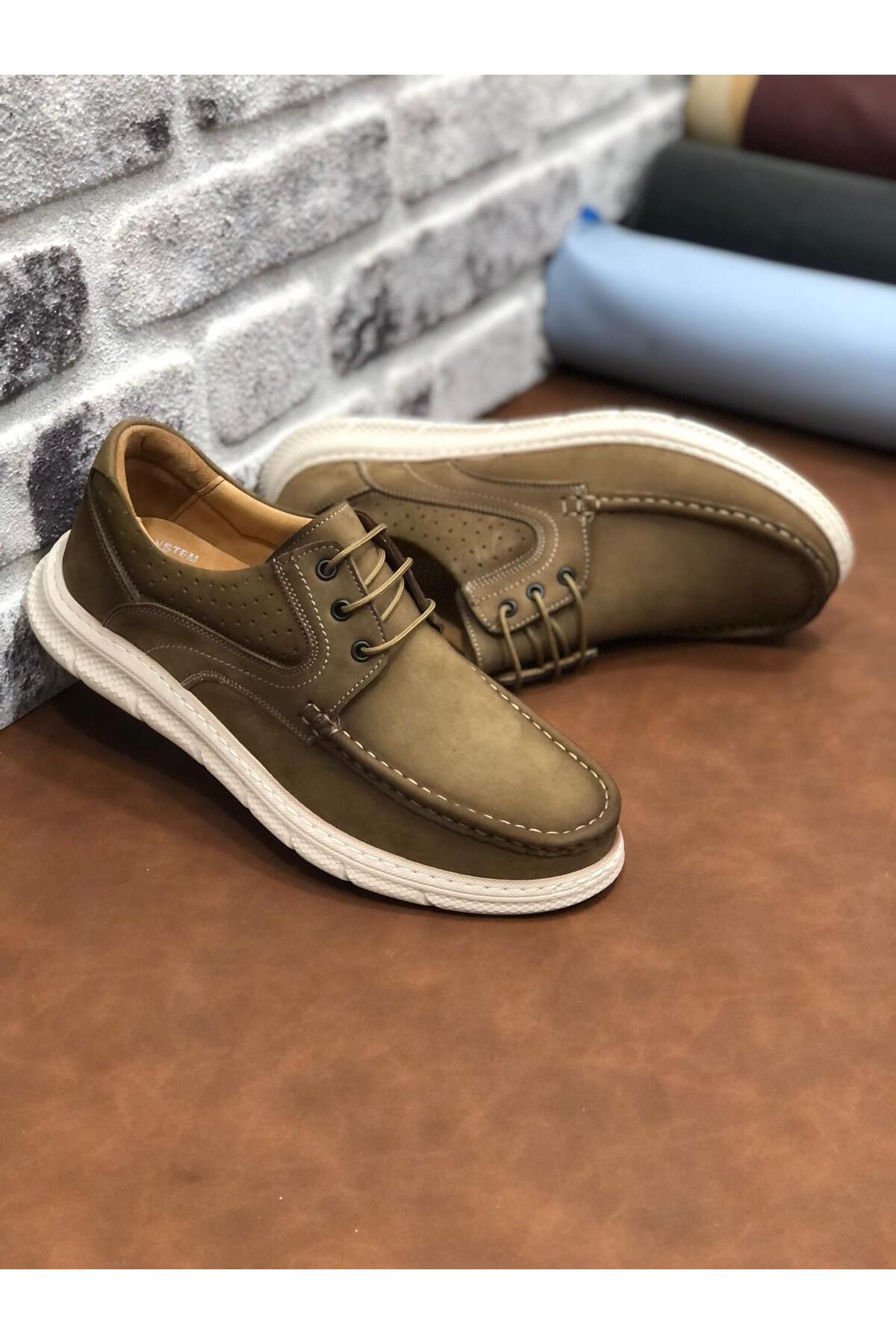 Derilax  Birkan Hakiki Nubuk Deri Ortopedik Hafif Rahat Yumuşak Erkek Ayakkabı - Görsel 3