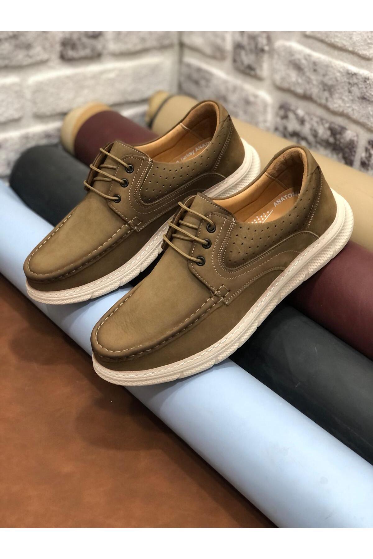Derilax  Birkan Hakiki Nubuk Deri Ortopedik Hafif Rahat Yumuşak Erkek Ayakkabı - Görsel 4