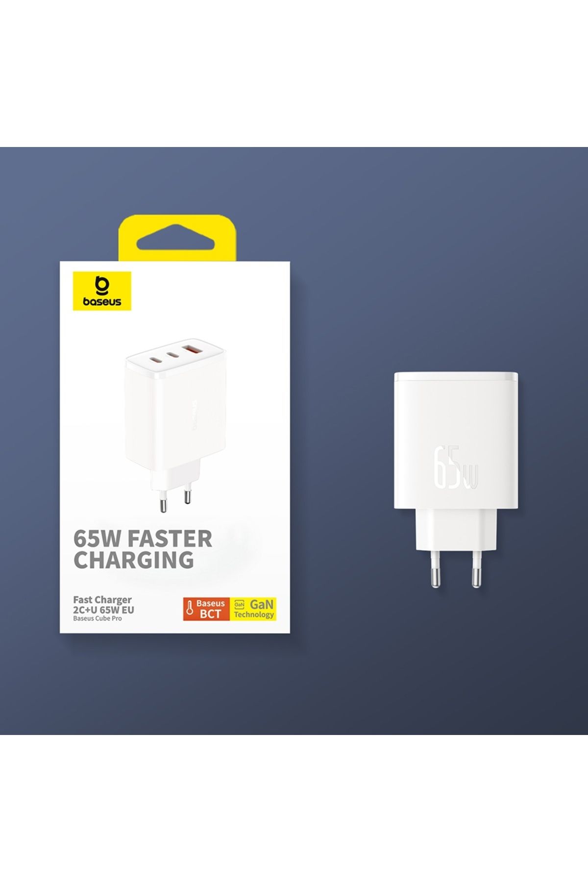 Baseus-Încărcător rapid USB, Tip-C, 65W - Cube Pro (P10152301213-00) - Alb 7