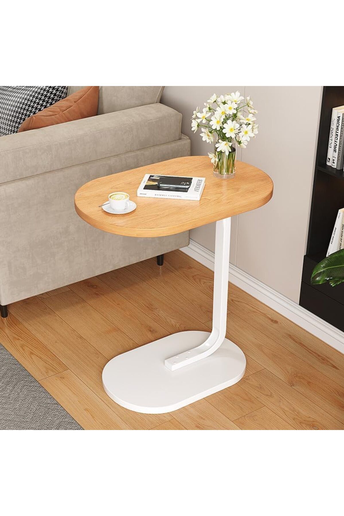 Türkiye-C Table End Table, Couch Tables That Slide Under, C Shaped Side Table, Small Side Table, Nar 8