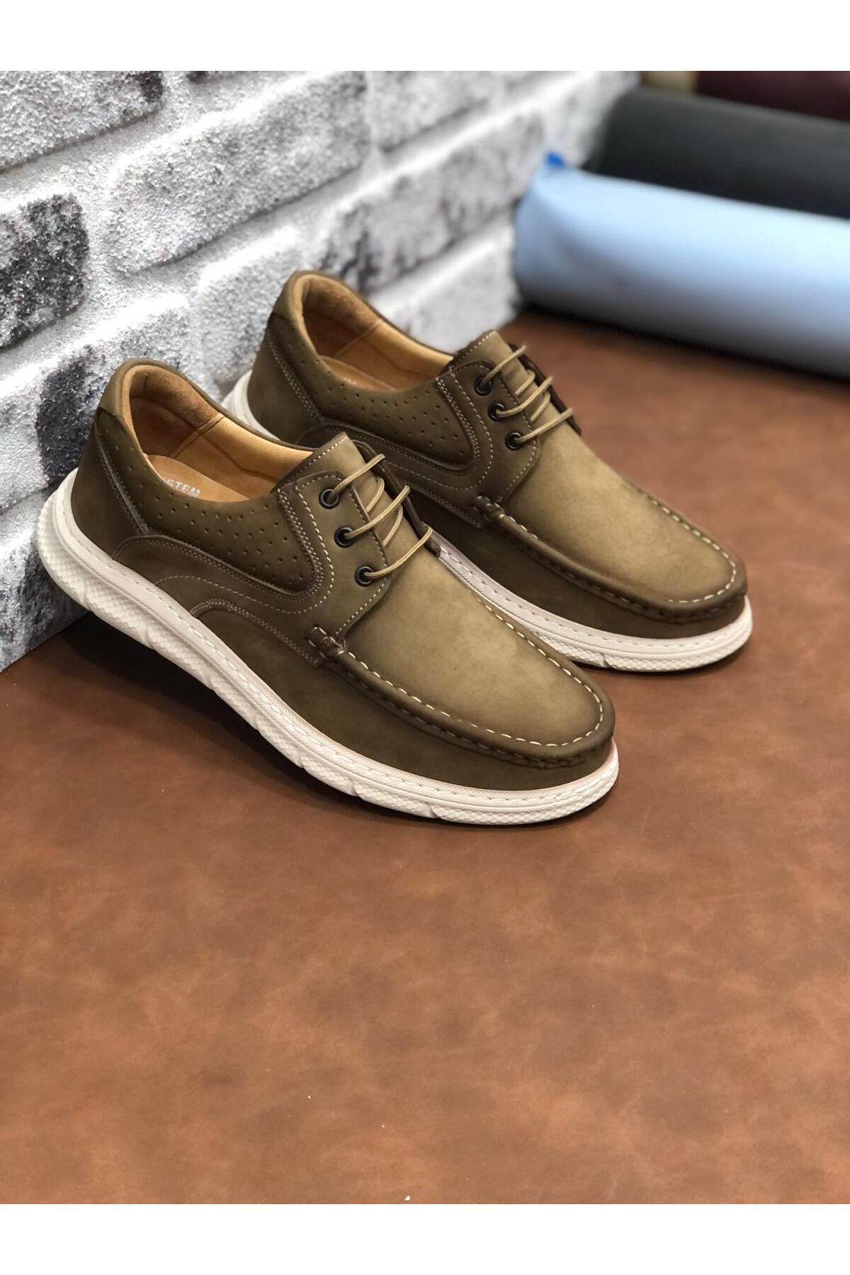 Derilax  Birkan Hakiki Nubuk Deri Ortopedik Hafif Rahat Yumuşak Erkek Ayakkabı - Görsel 5