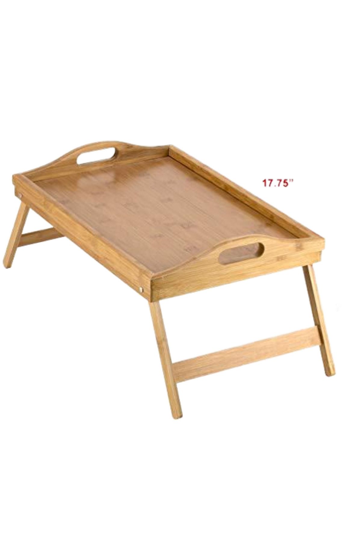 Türkiye-Portable Foldable Bamboo Breakfast Tray with Handles Snacking & Working Tray Table for Sofa Bed Stor 4