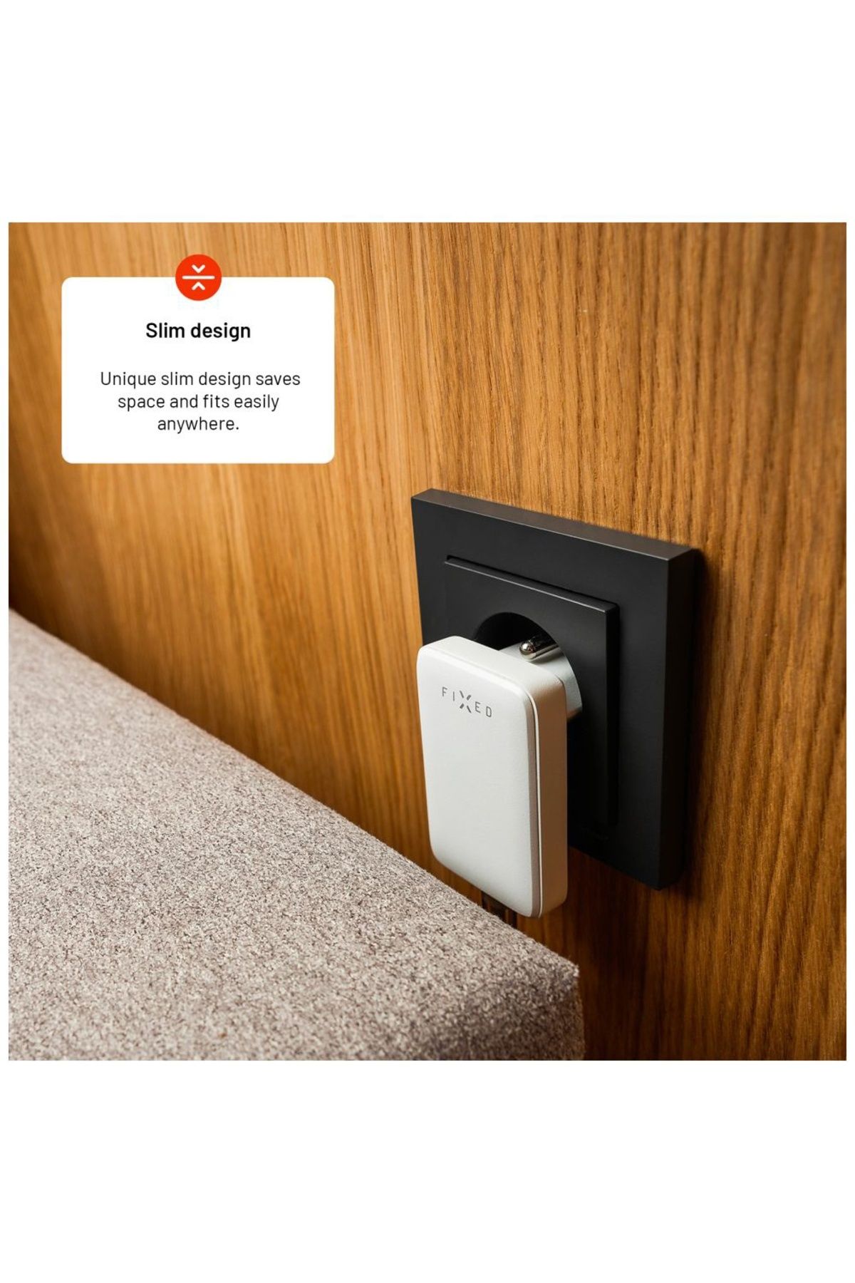 FIXED-Încărcător UE, Tip-C, 30W - Subțire (FIXCG30S-C-WH) - Alb 5