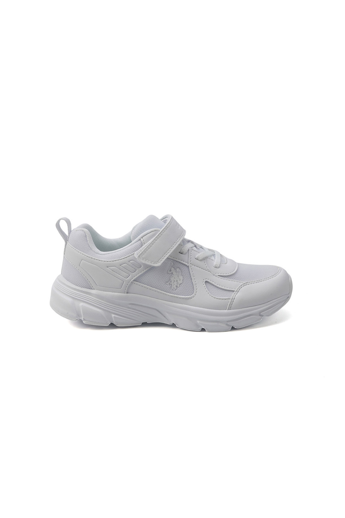 U.S. Polo Assn. Kids' White Velcro Strap Sneakers – Comfy, Cushioned Sole for All-Day Play!