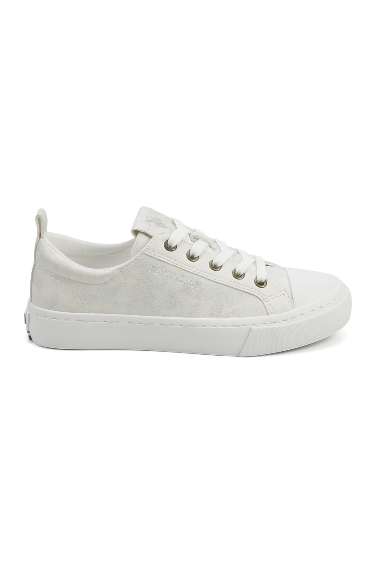 U.S. Polo Assn. Women's White Low-Top Sneakers - Lightweight with White Sole,...