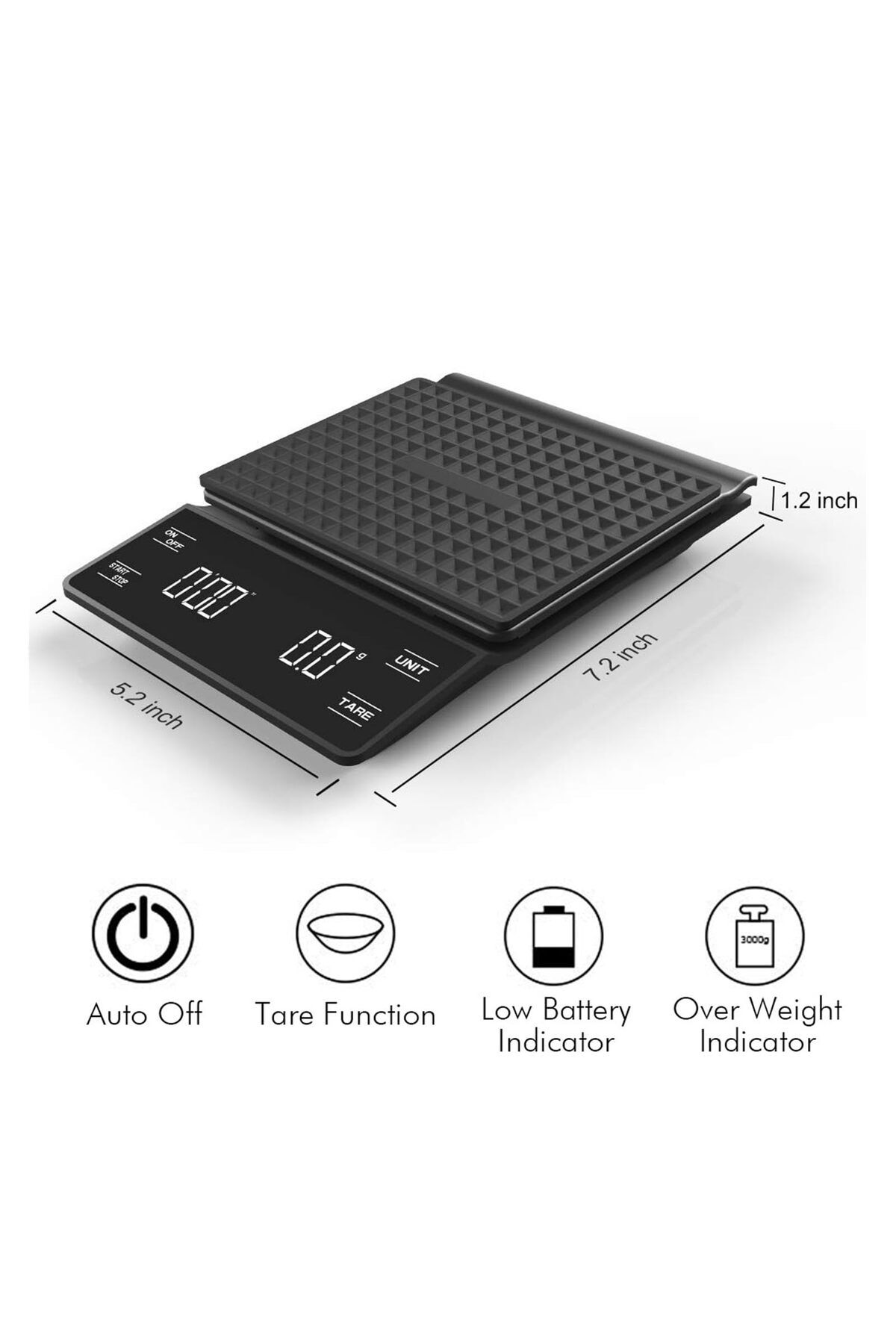 Lumely-Coffee Digital Scale With Timer and Backlit LED Display for Baking and Cooking, Pour Over 5
