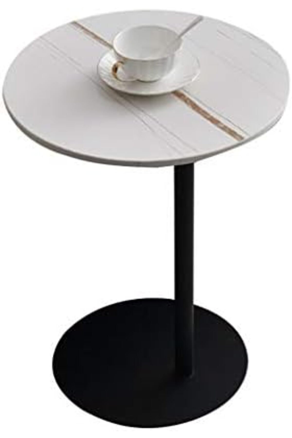 Türkiye-Side Tables, Round Side Tables, Coffee Table, Metal Small Sofa Table with Metal Base, Bedside Table, 4