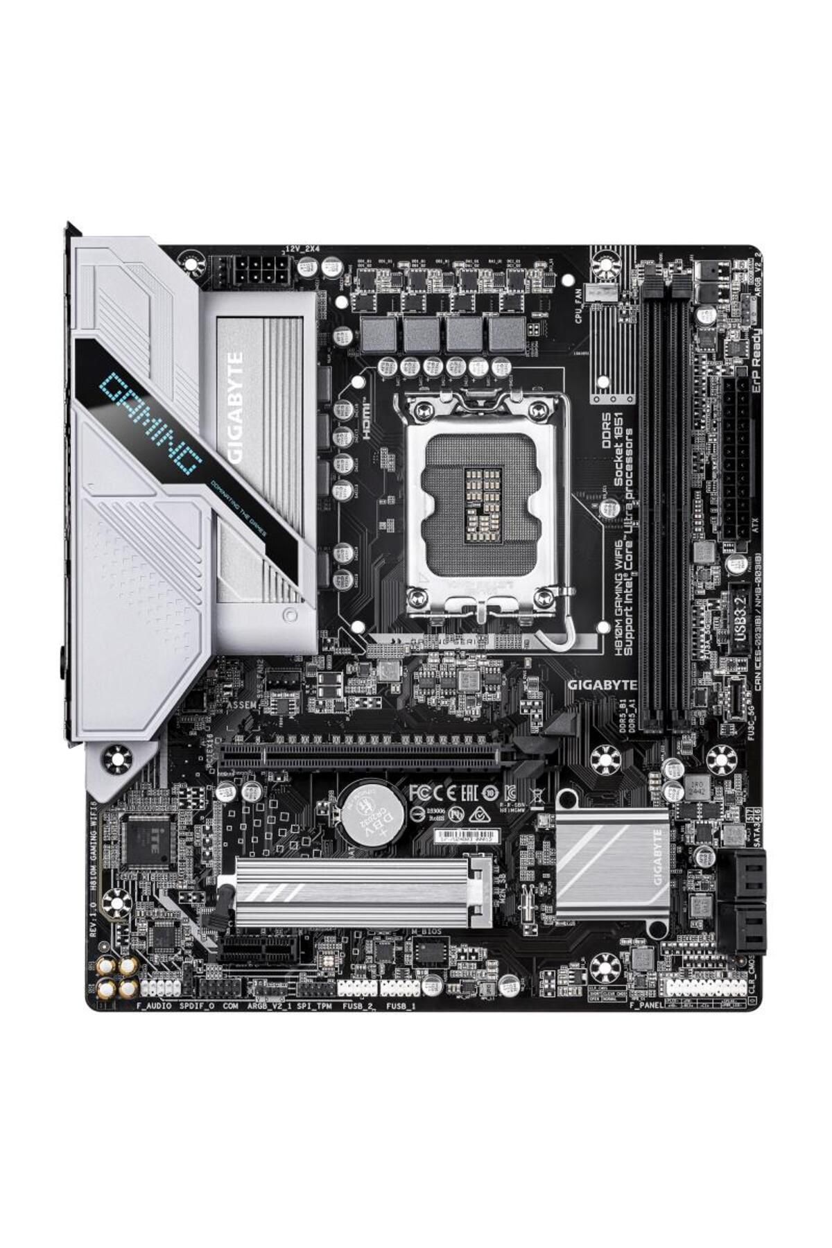 Gigabyte-Placa de Baza H810M GAMING WIFI6 LGA1851, 2x DDR5, 1x HDMI 1x DP, 1x PCIE 4.0 x16 1x P 3