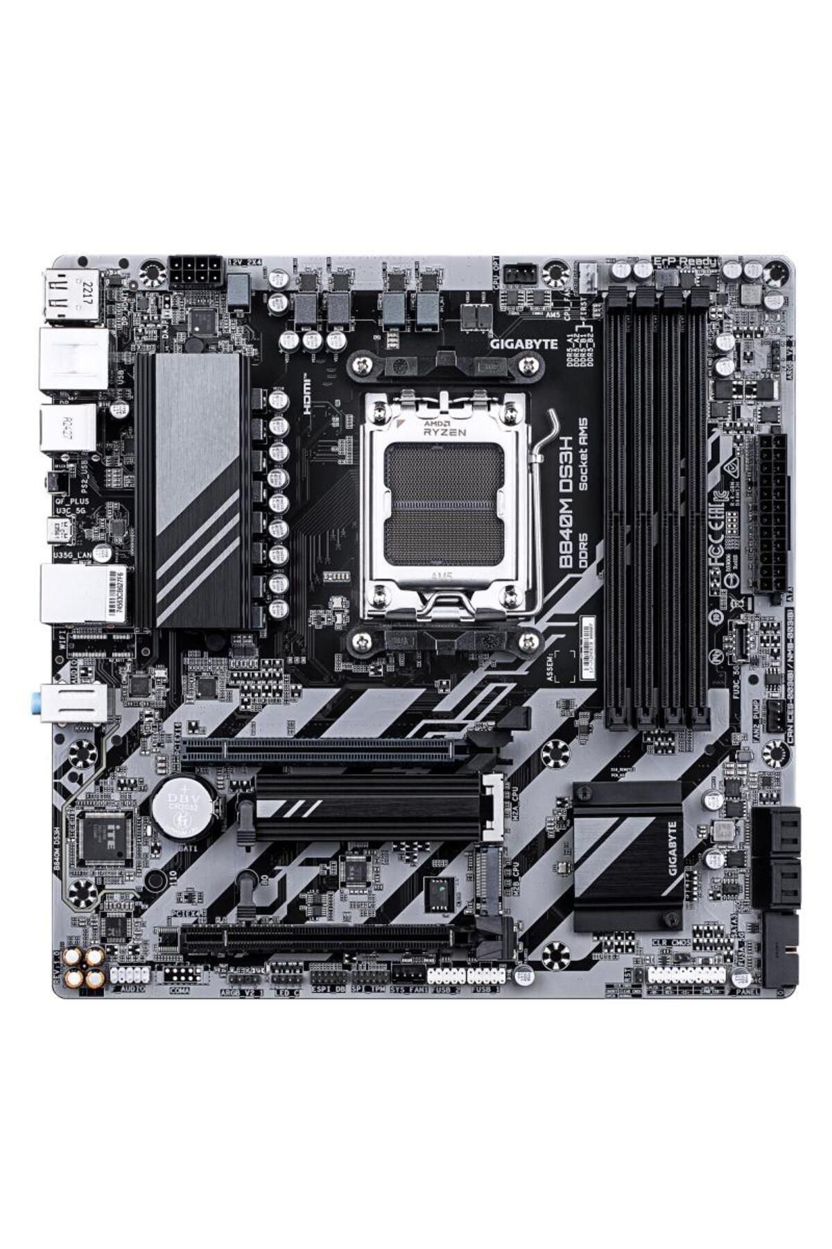 Gigabyte-Placa de Baza B840M DS3H AM5, 4x DDR5, 1x HDMI 2x DP, 1x PCIE 4.0 x16 1x PCIE 3.0 x16, 3