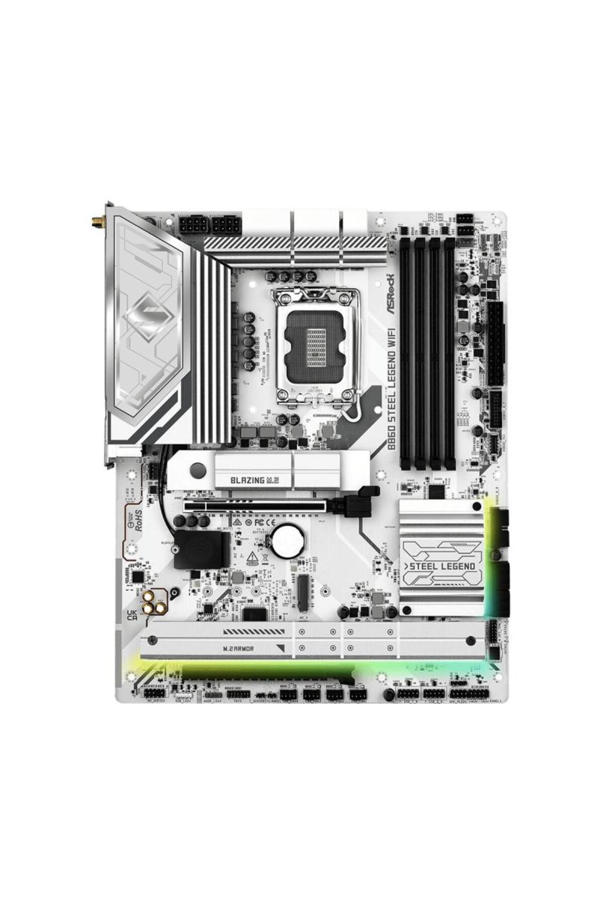 ASROCK-Placa de Baza B860 STEEL LEGEND WIFI LGA1851, 4x DDR5, 1x HDMI 1x DP 1x Intel Thunderbol 3