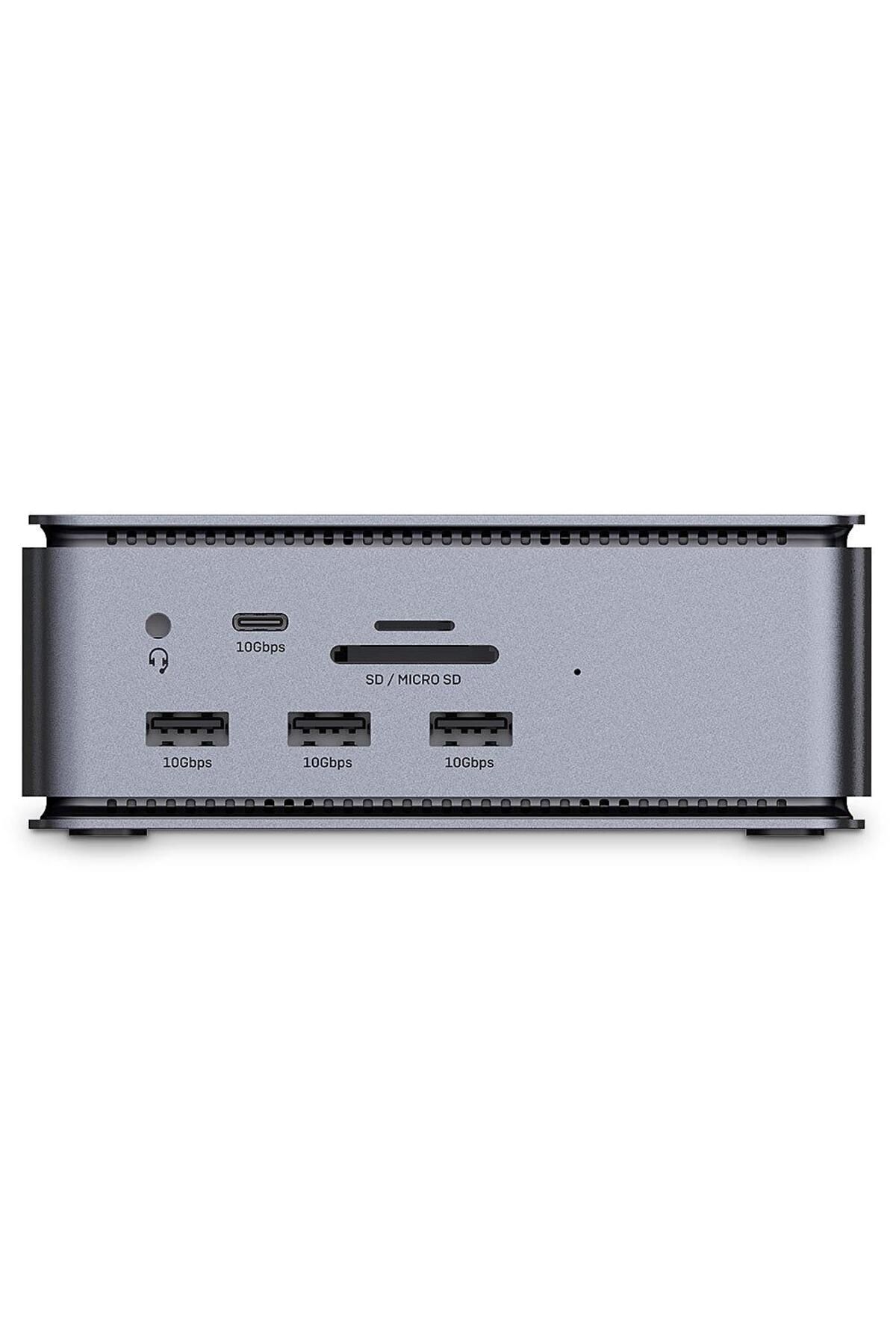 LİNDY-Docking station Lindy, interfete: USB-C la 6x USB-A/ 1x USB-C/1x RJ45/ 1x DisplayPort/1x HDMI/ 3