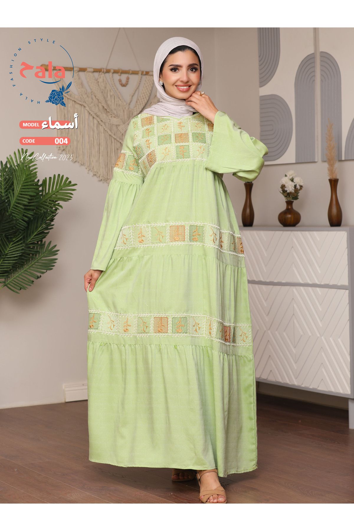Hala-Embroidered reception jalabiya made of light and soft linen fabric that gives you a feeling of comfort and freshness 3