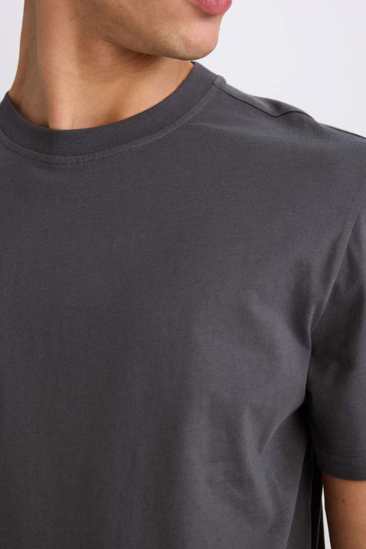 DeFacto-New Season 100% Cotton New Regular Fit Crew Neck Basic Plain Short Sleeve T-Shirt 5
