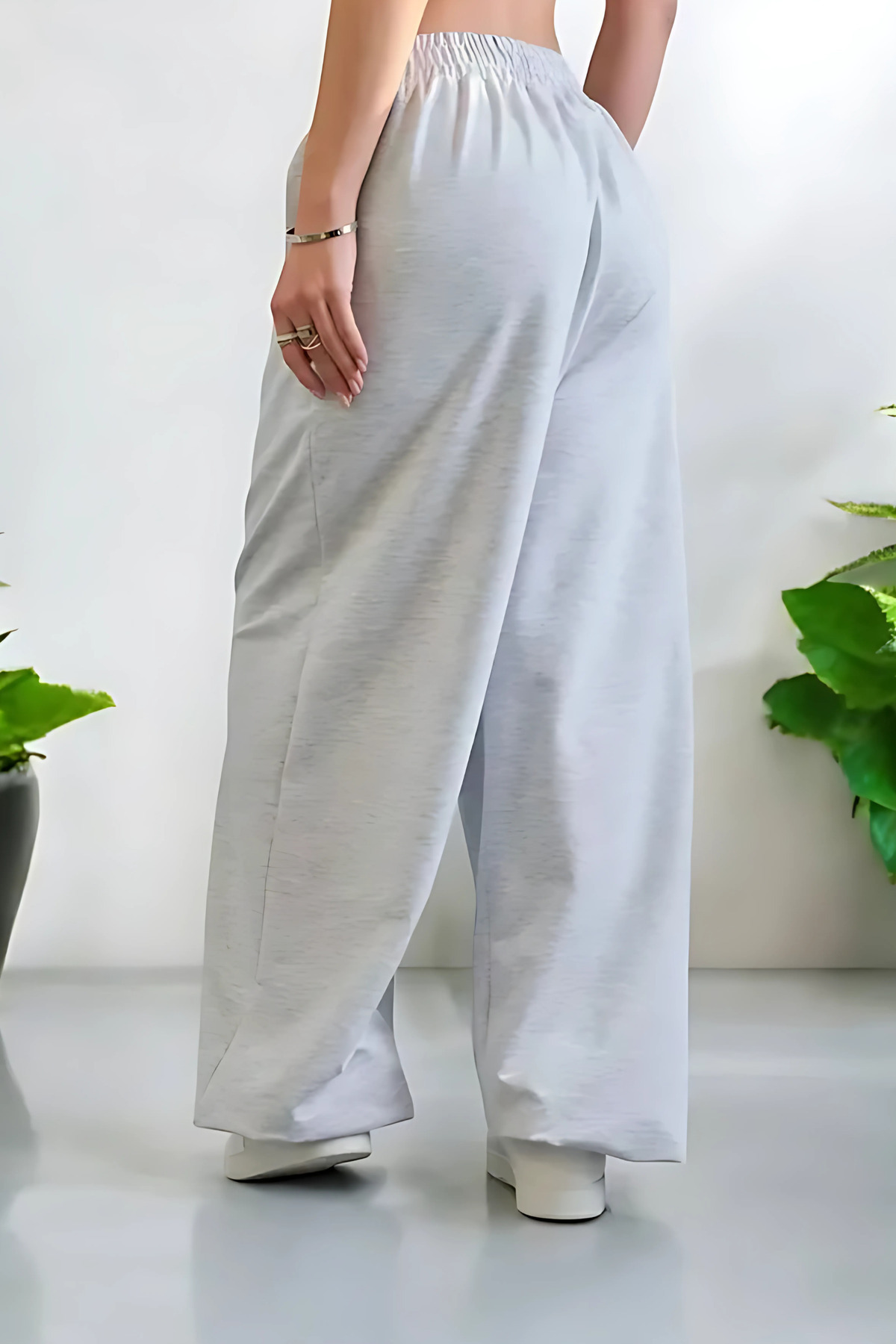 vladivosto Büyük Beden Bol Kalıp Ekstra Uzun Oversize Eşofman Altı Battal Pijama Siyah Gri görsel 6