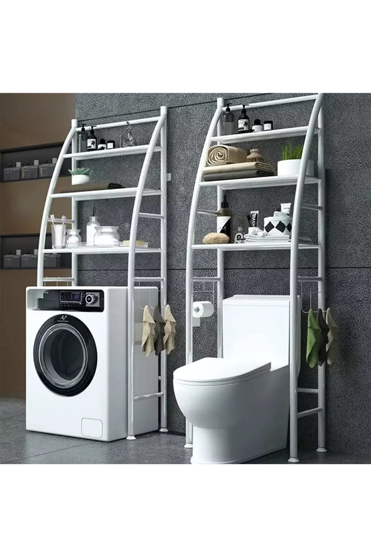 Brivoo Etajera Moderna De Depozitare Pentru Masina De Spalat Si Toaleta, Brivoo , 3 Rafturi, - One Size