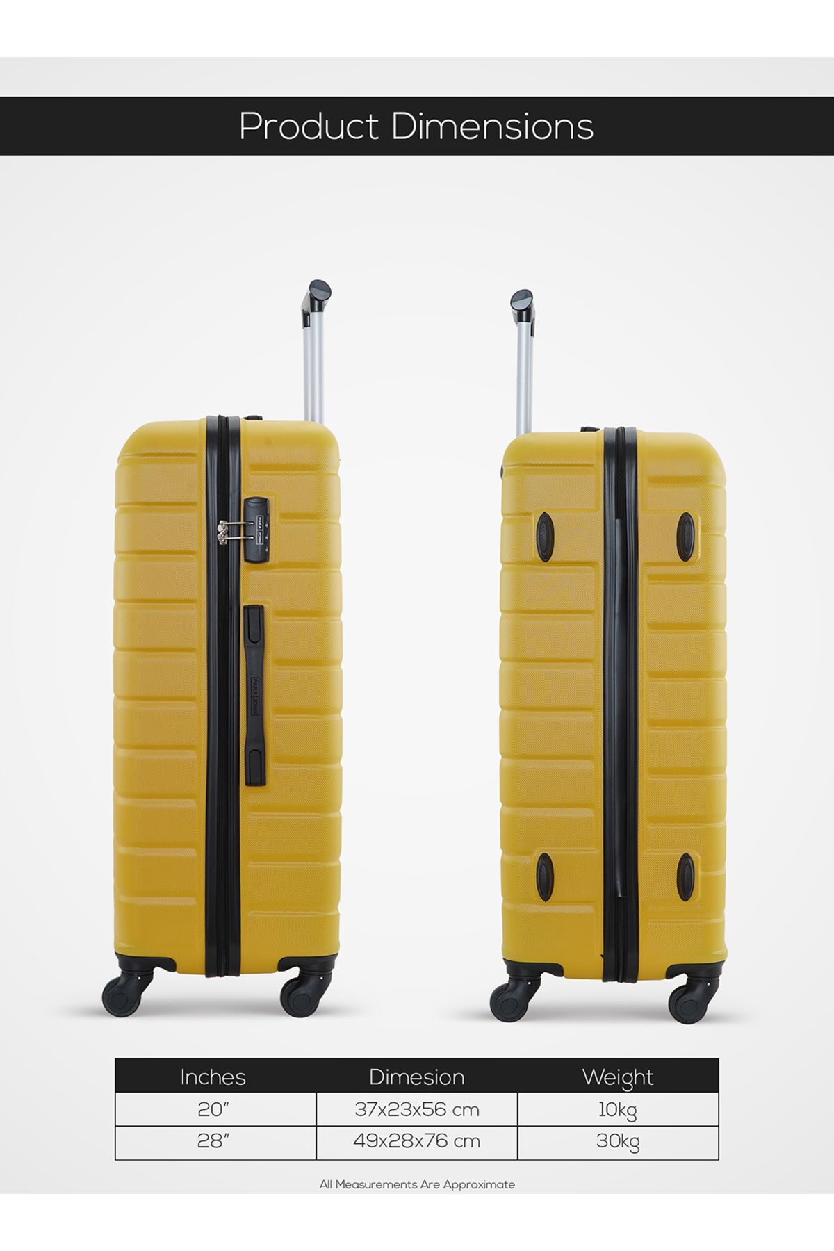 PARAJOHN-Horizon 2-piece Luggage Set Abs Hard Shell Check-in Trolley Bag With 360° Spinner Wheels & Lock 5