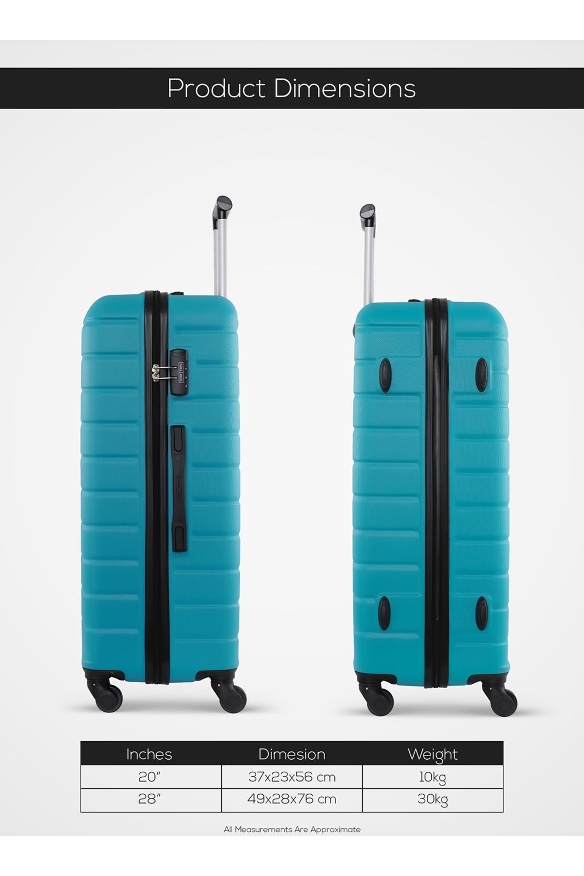 PARAJOHN-Horizon 2-piece Luggage Set Abs Hard Shell Check-in Trolley Bag With 360° Spinner Wheels & Lock 5