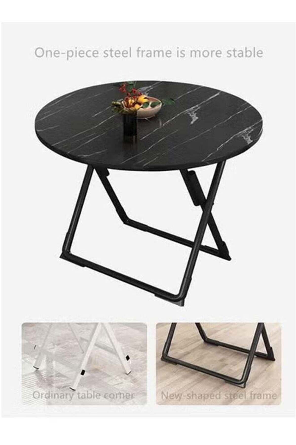 Taimi-3-Piece Dining Set,Table with 2 Elegant Chairs |Table 80x80x74cm with 2 Foldable Chairs- Black 3