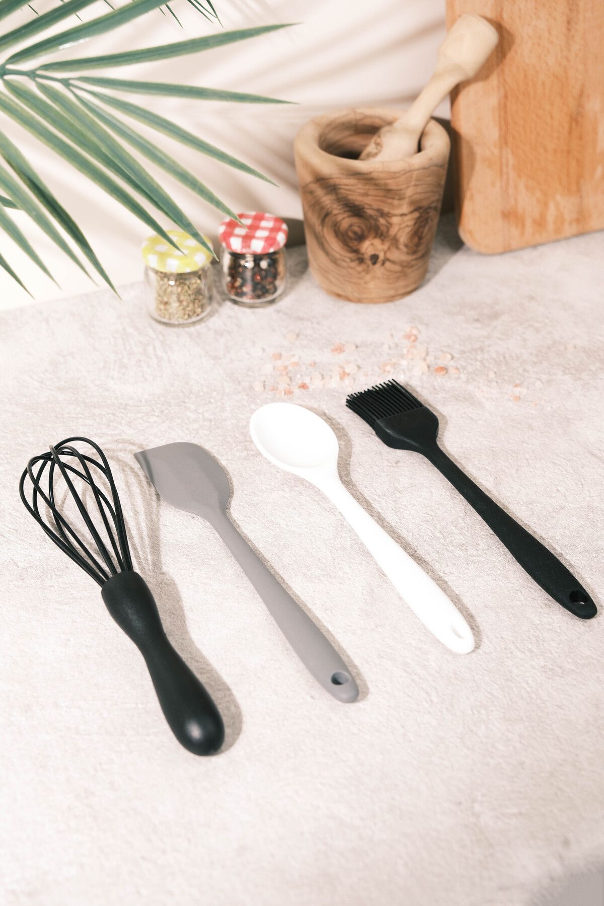AYEM HOME-Mini Silicone Brush, Spoon, Spatula and Whisk Set |   Set of 4, Non-Stick and Durable 1