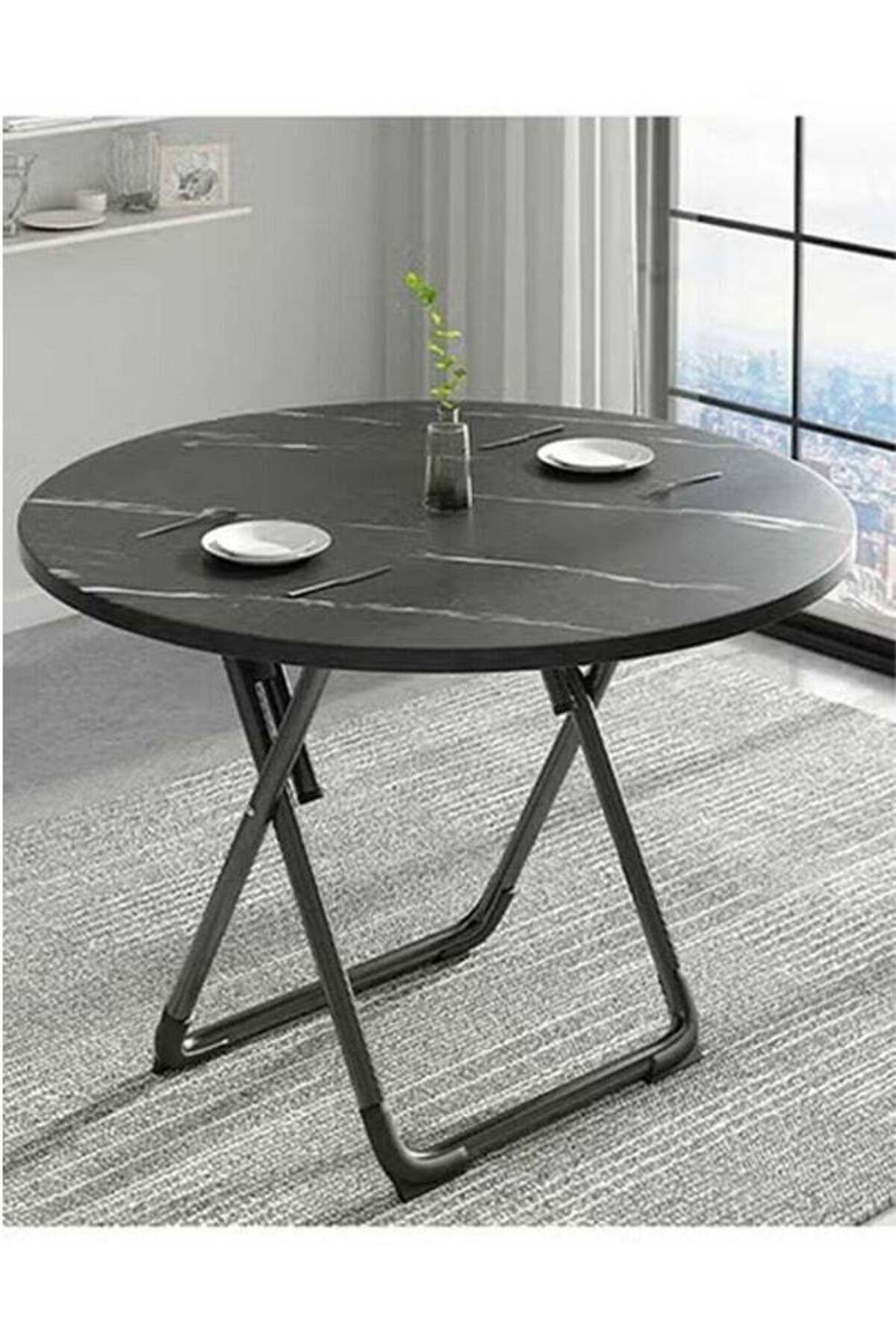 Taimi-3-Piece Dining Set,Table with 2 Elegant Chairs |Table 80x80x74cm with 2 Foldable Chairs- Black 2