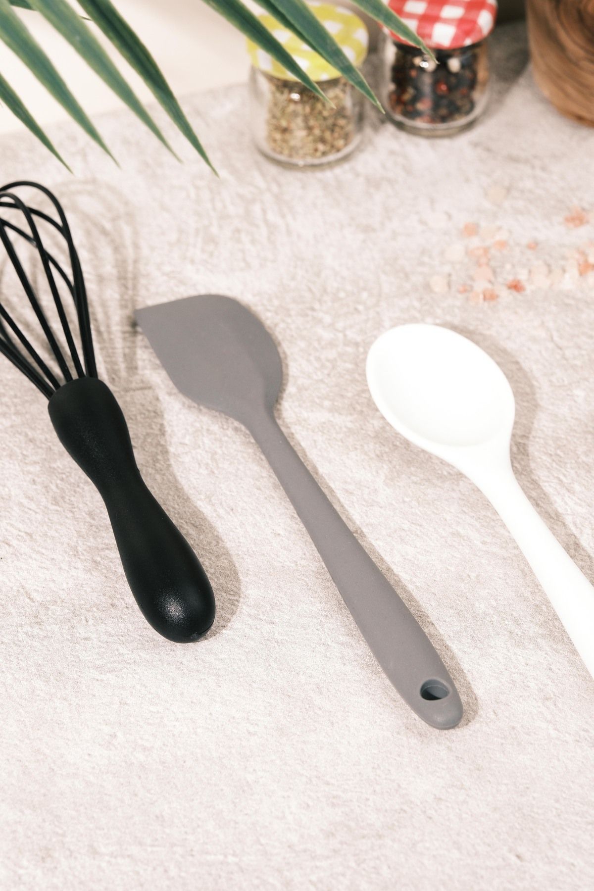 AYEM HOME-Mini Silicone Brush, Spoon, Spatula and Whisk Set |   Set of 4, Non-Stick and Durable 6