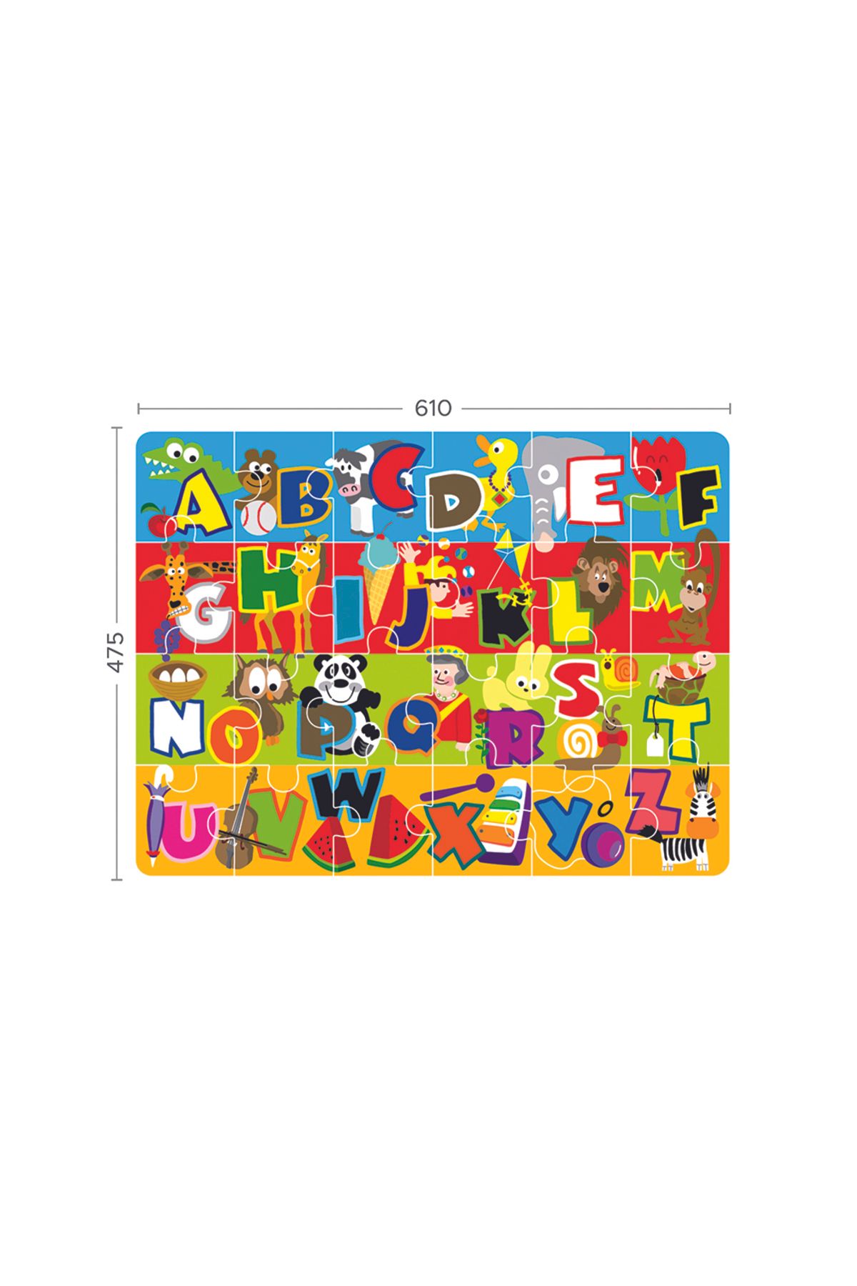 LUDIRO-Puzzle Mat, EVA Foam, Colorful Alphabet A-Z with 24 Large Pieces, Safe Learning Game, Non-toxic 7