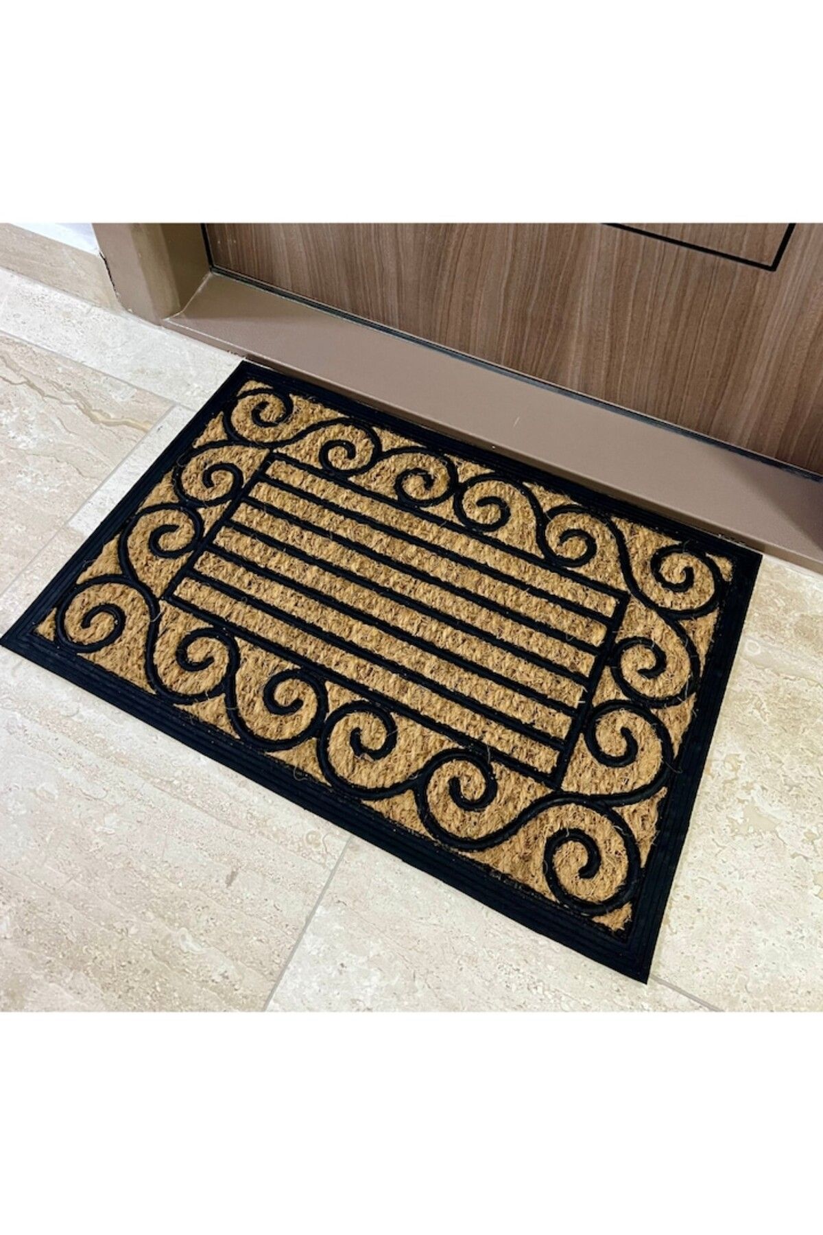 OPTIM DEKO-Pachet 2 x Covoraș intrare ușă, fibră cocos și cauciuc - 60x40 cm 3