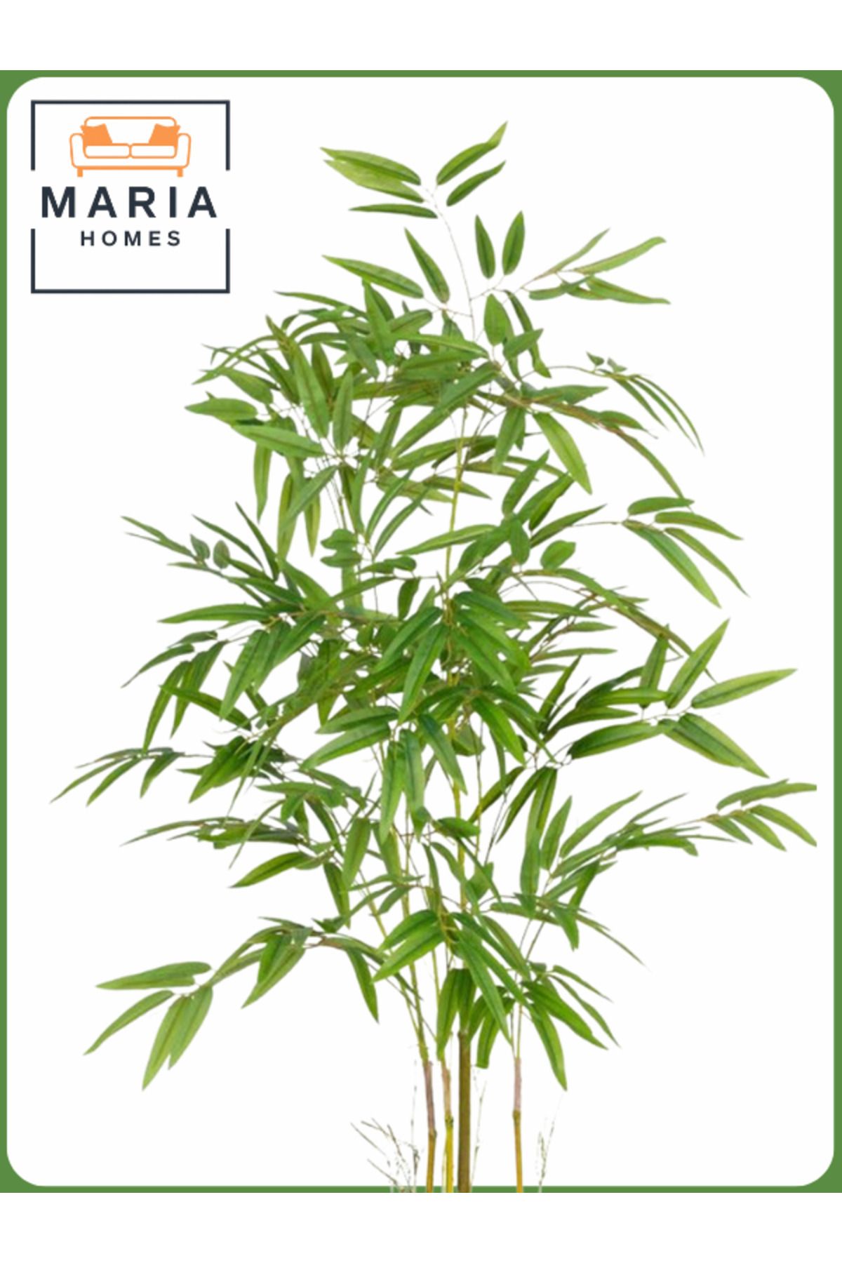 MARIA HOMES-Artificial Bamboo Tree 130 cm – Decorative Indoor Plant with White Pot 2