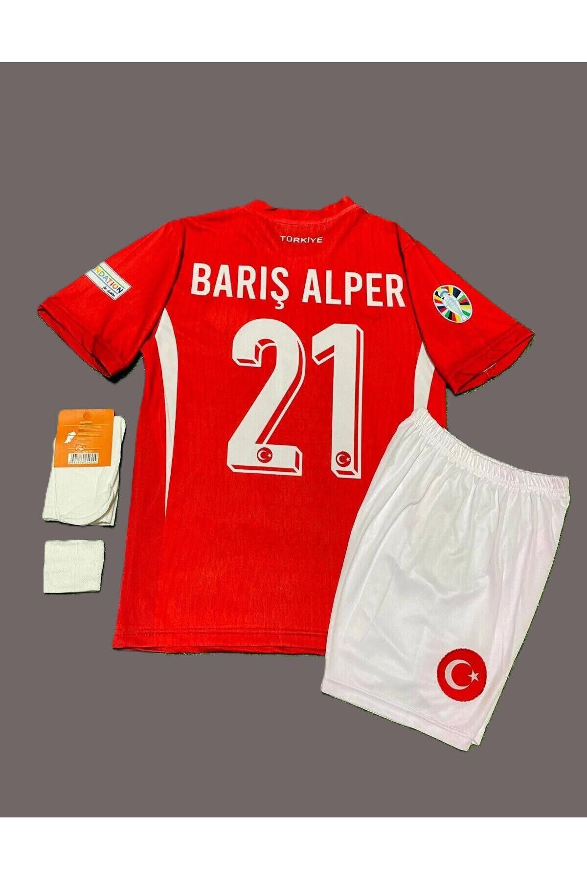 OVES Barış Alper Yılmaz Türkiye Milli Takım Kırmızı Çocuk Forması 4'lü Set