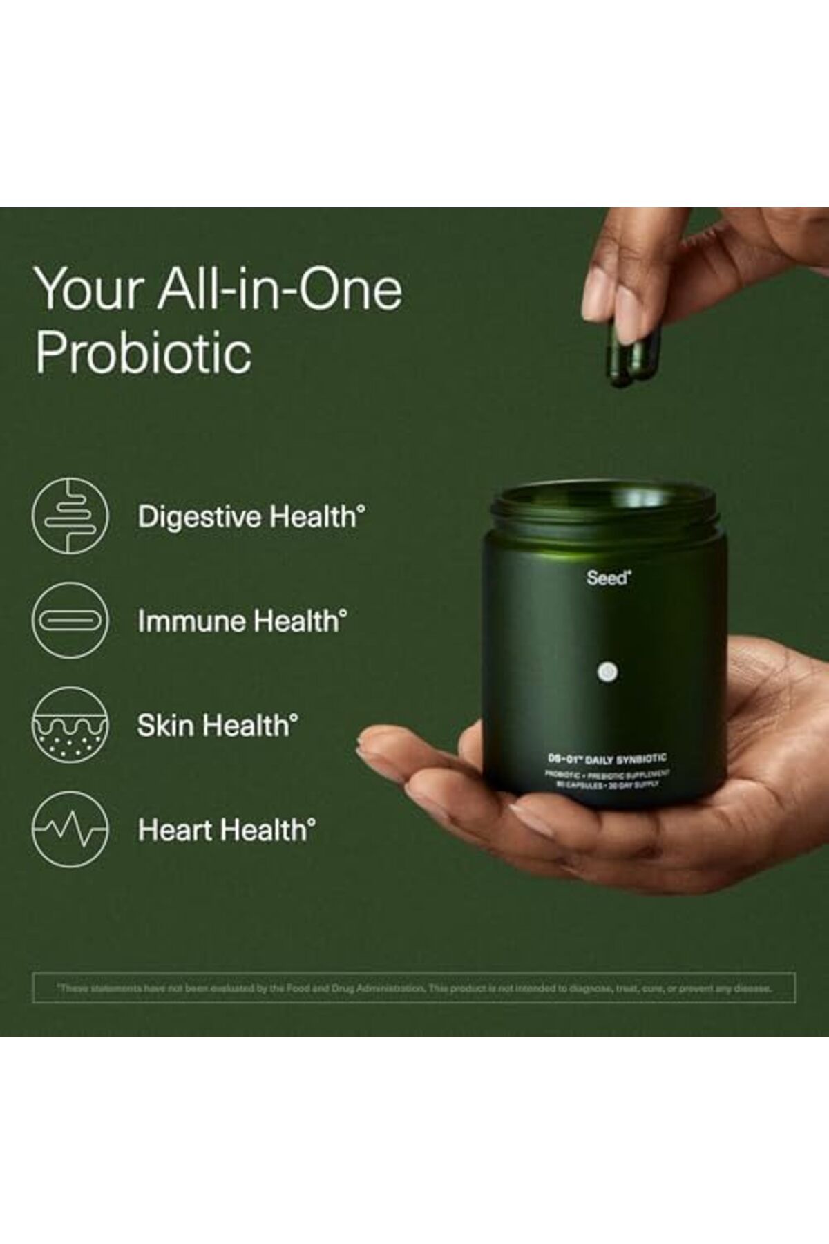 SEED-DS-01 Daily Synbiotic (60 Capsules) - 53.6 Billion AFU - Digestive Health, Gut Health, and Immu 4