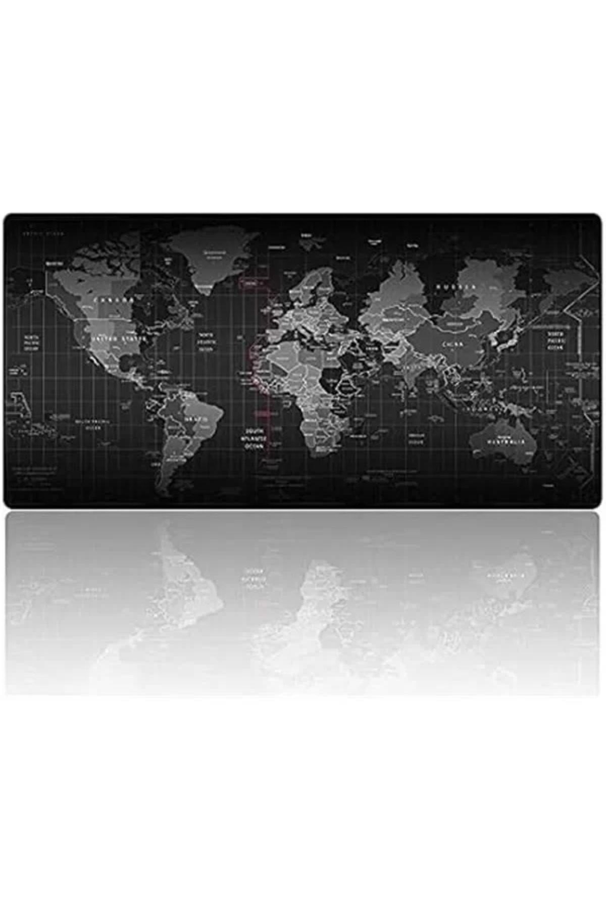 Mu Art Ahşap-World Map World Map Player Gaming Mouse Pad 90X40 Non-Slip Rubber Base 2