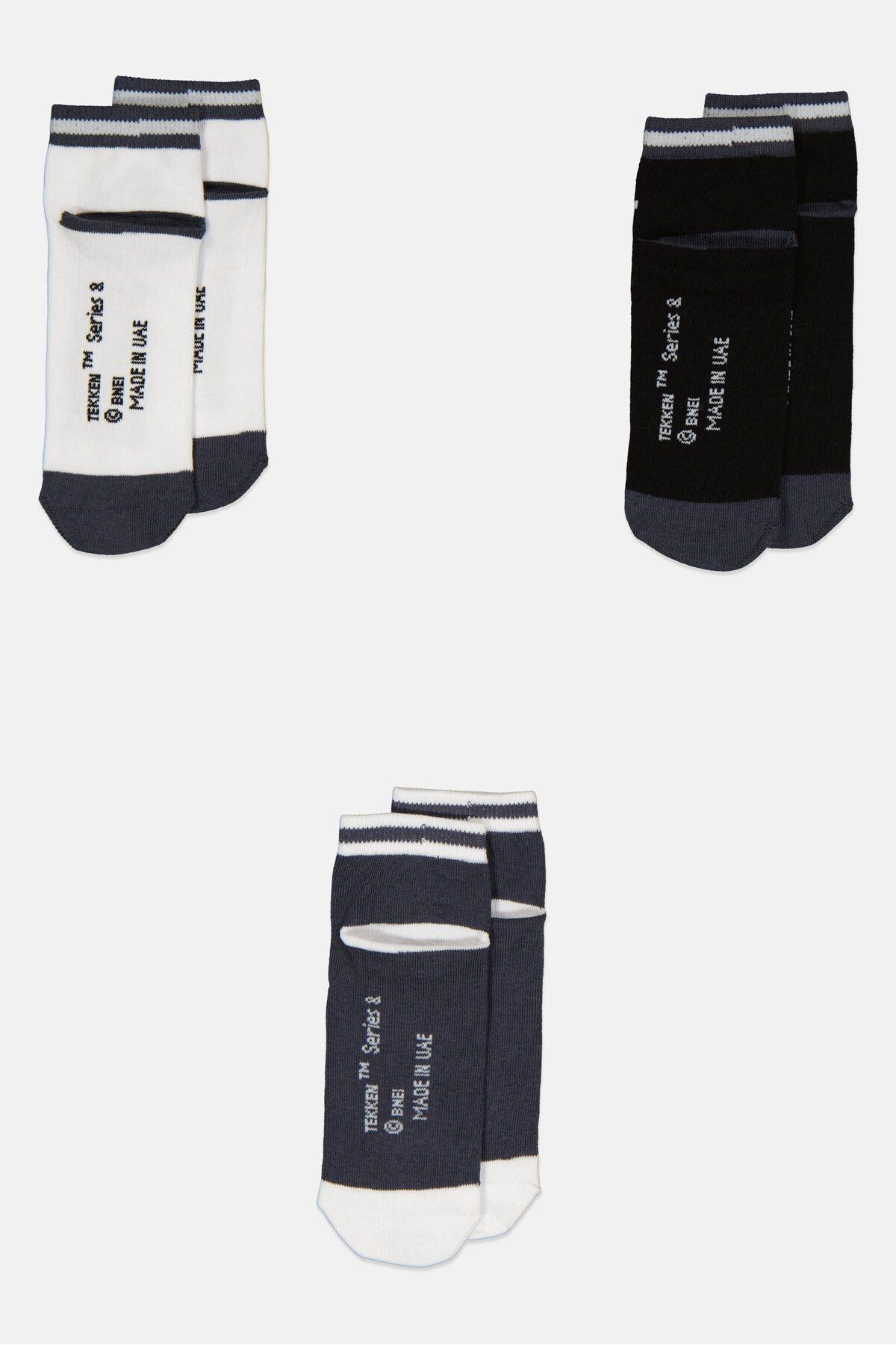 TEKKEN-Kids Boy 3 Pairs Graphic Socks, Multicolor 2