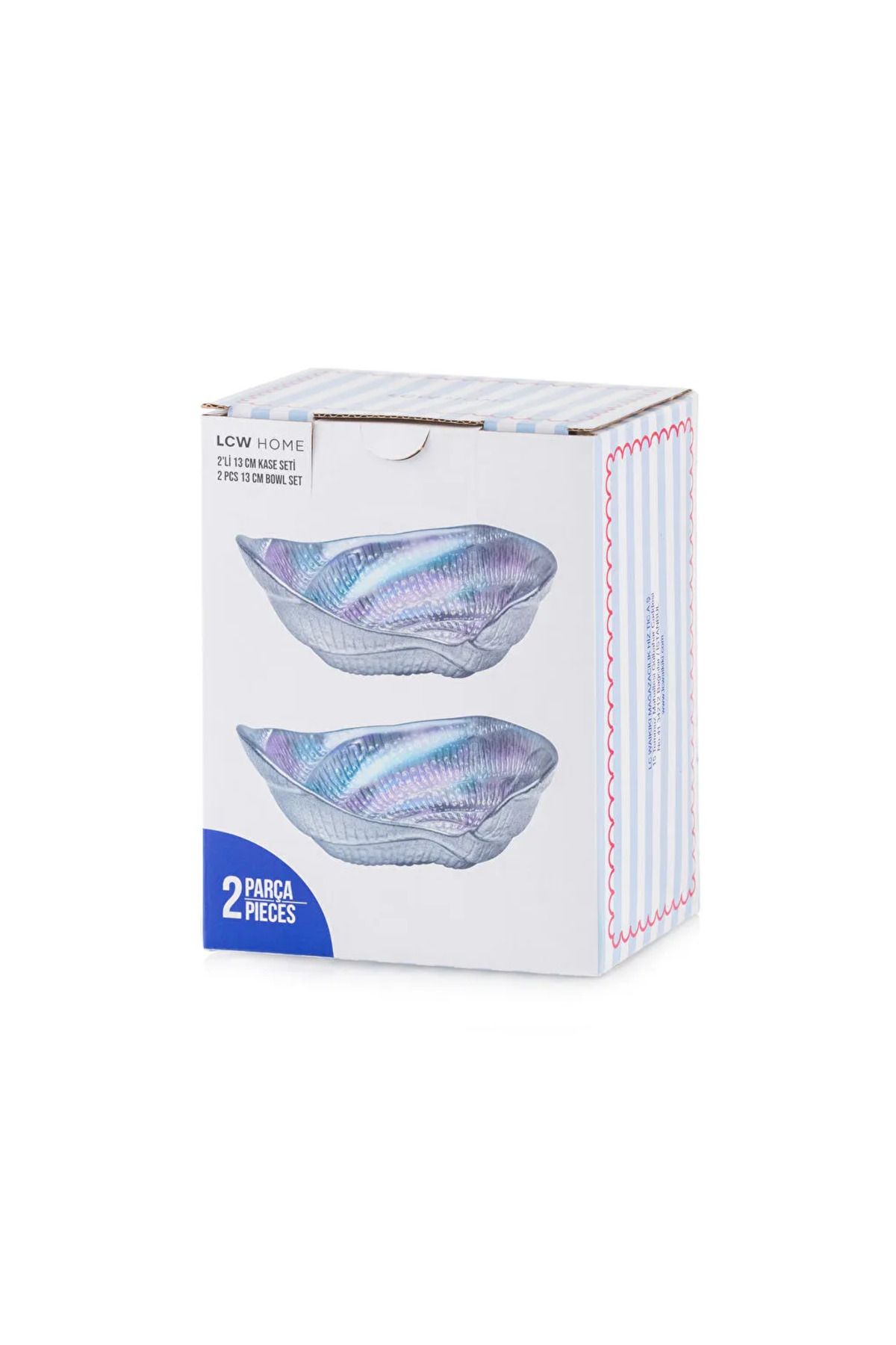 LC Waikiki-Σετ μπισκότων LCW HOME Grey Seashell Figured 2 τεμαχίων 13 cm 4
