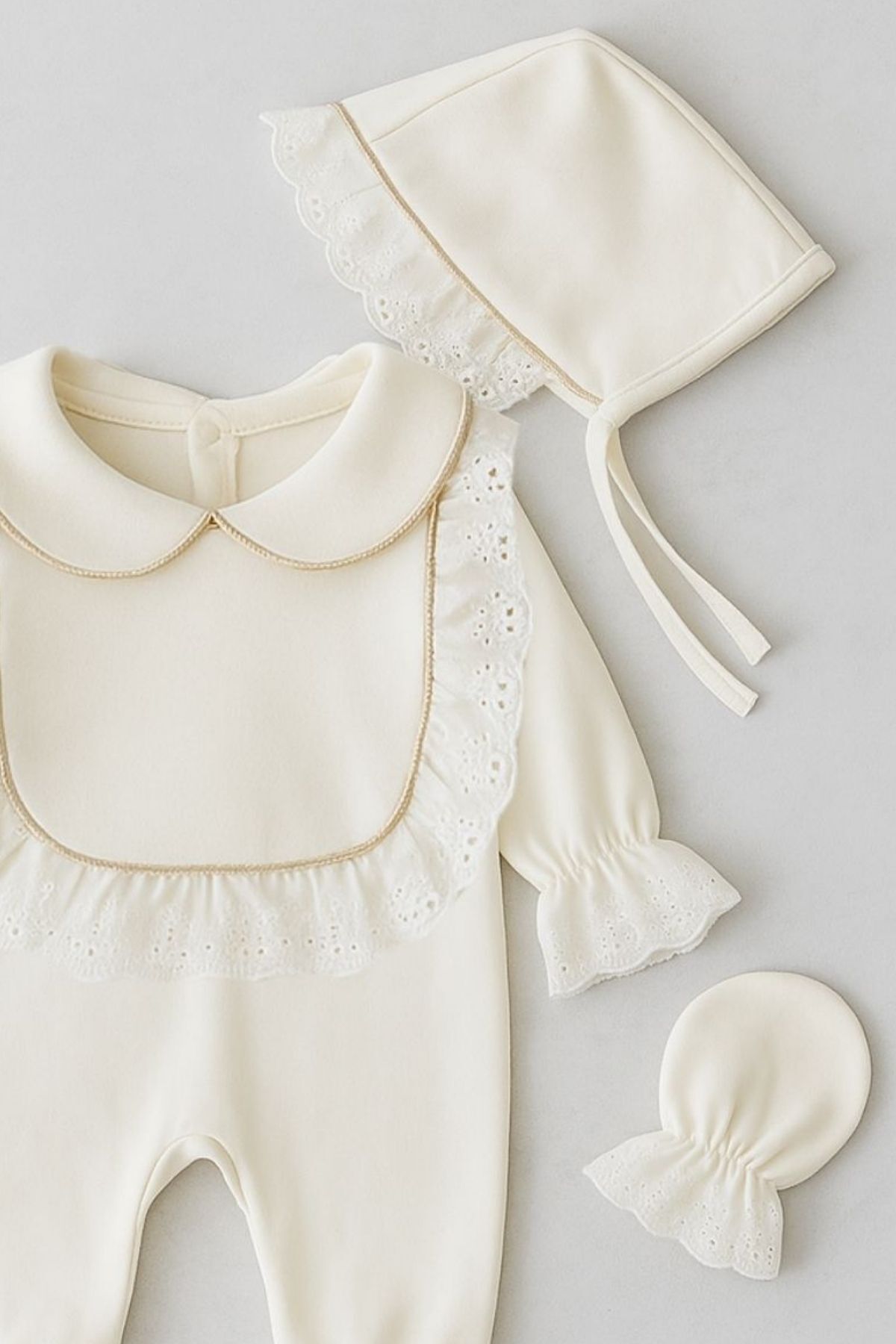 Minytrendy Kız Bebek Yenidoğan Tulum Battaniye Vintage Gold Simli Hastane Çıkışı Mevlüt Takımı Hediyelik fotoğrafı 2 (önizleme)